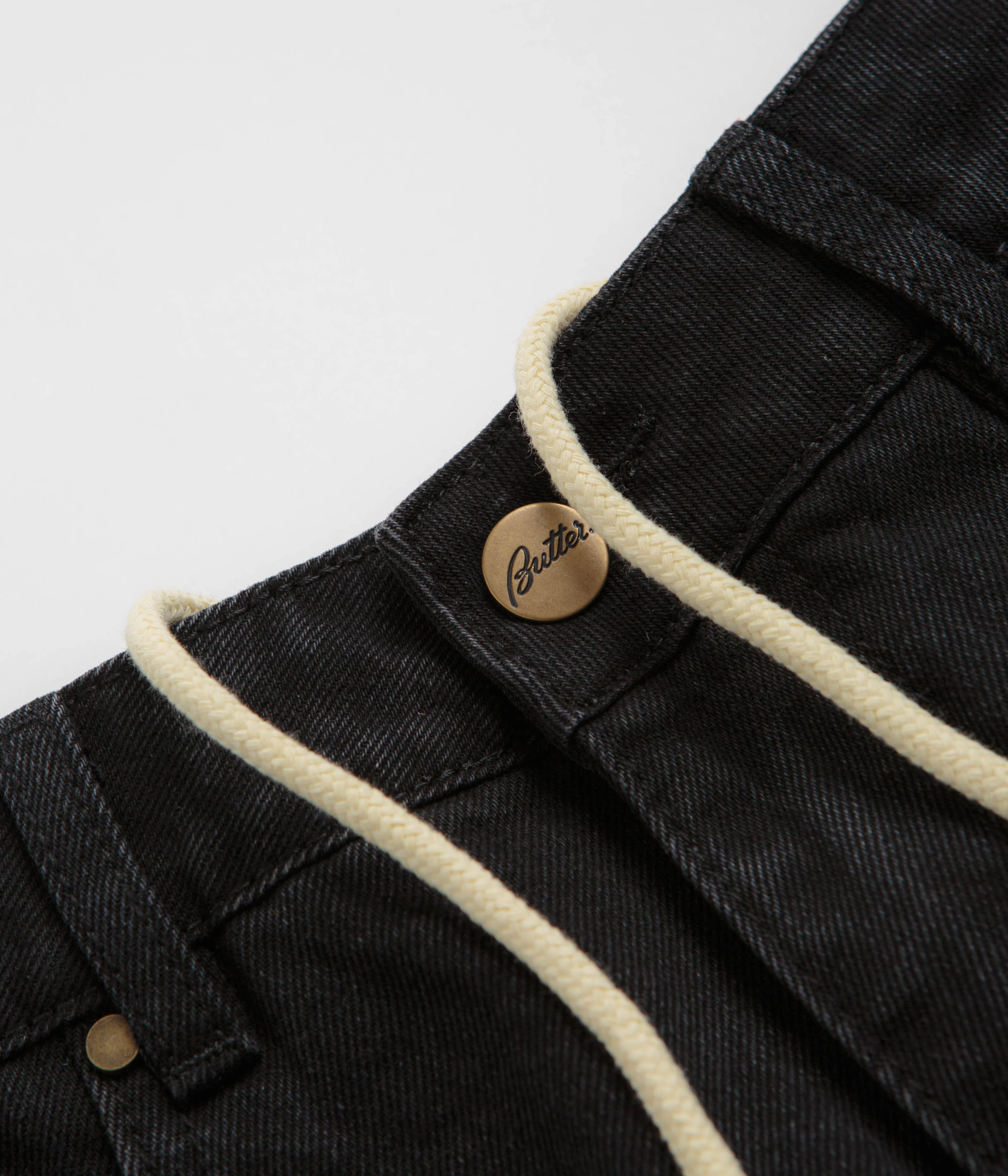 Butter Goods Lock Denim Shorts - Flat Black - Image 6