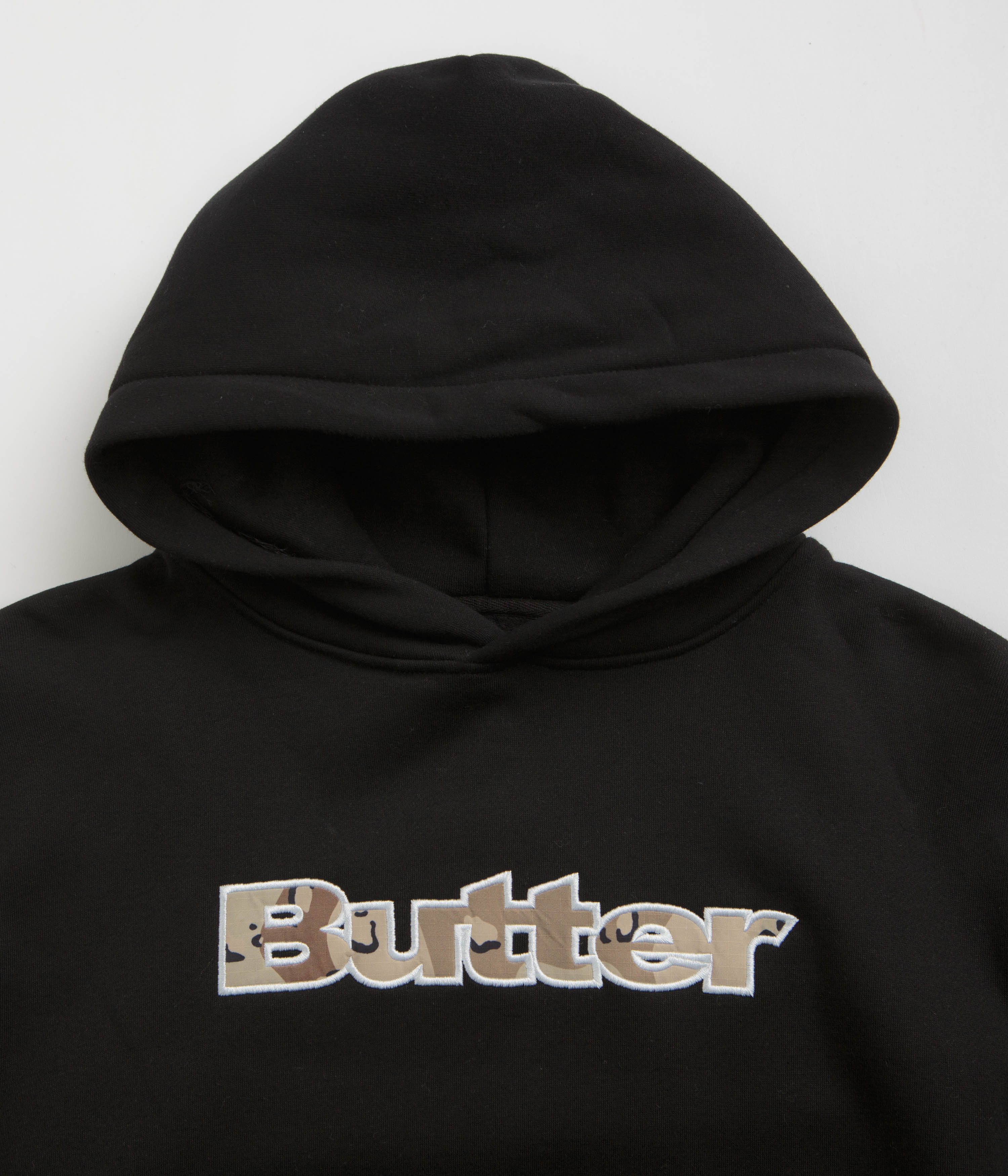 Butter Goods Logo Camo Applique Hoodie - Black - Image 2