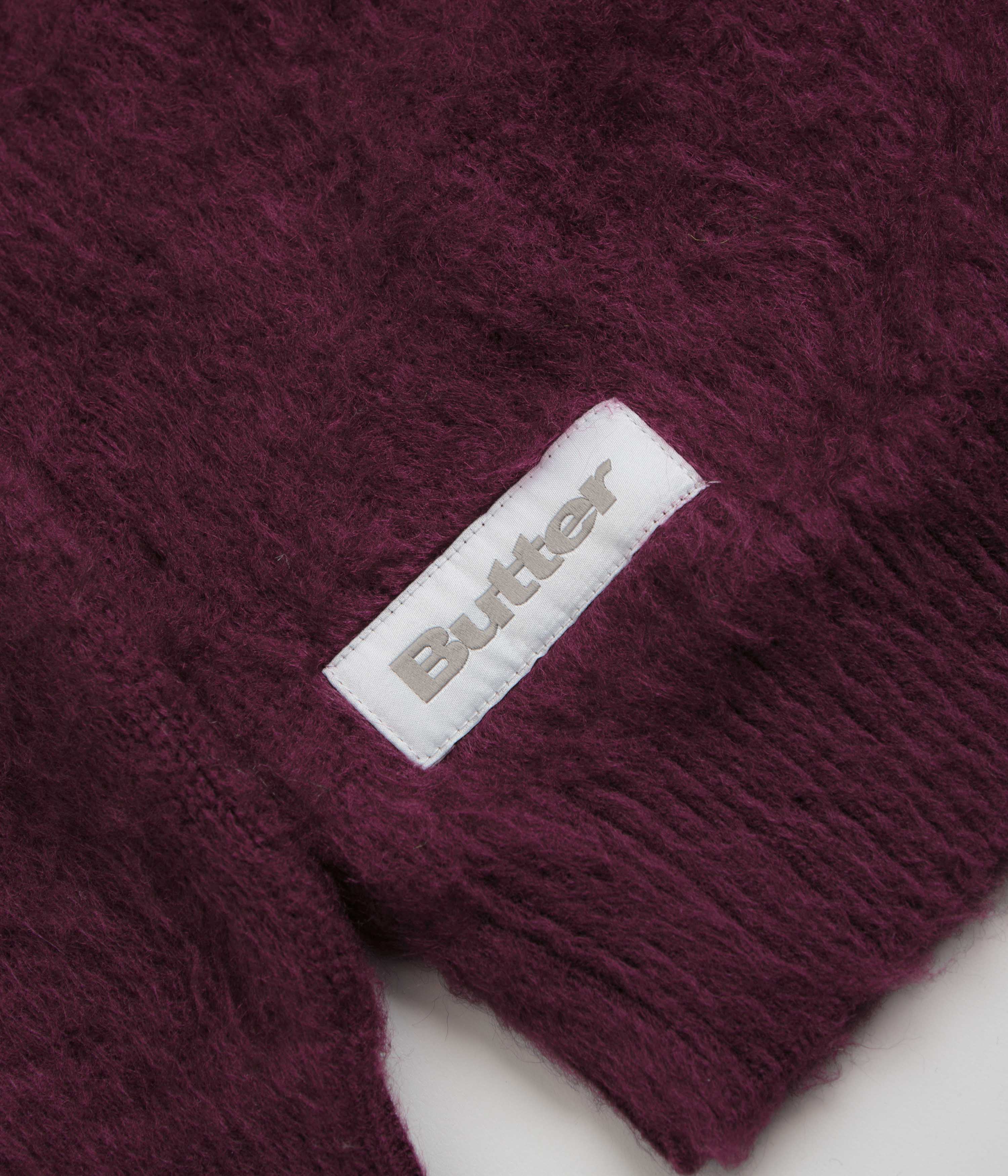 Butter Goods Mohair Button Up Knitted Shirt - Port - Image 3