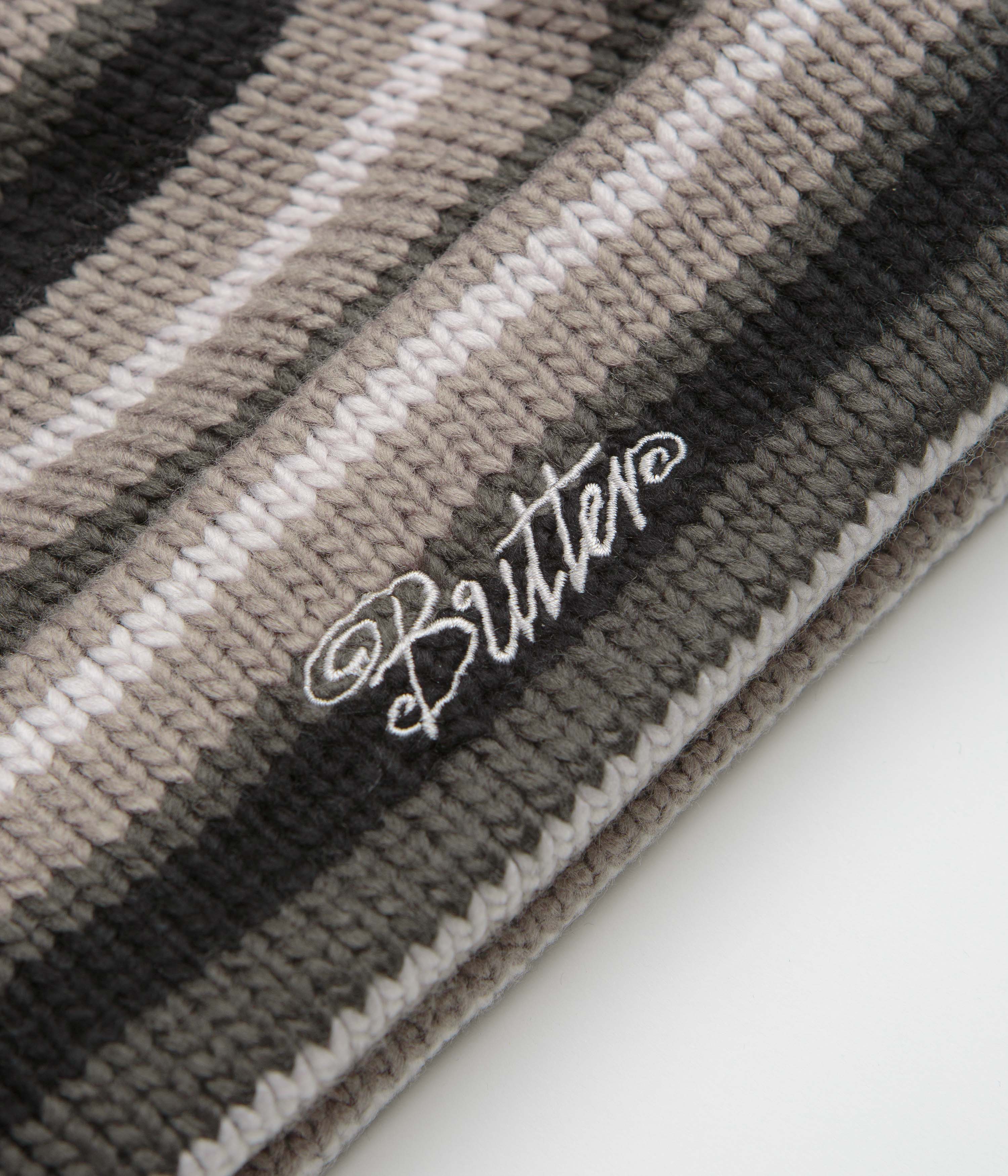 Butter Goods Ombre Stripe Knit Beanie - Black - Image 2