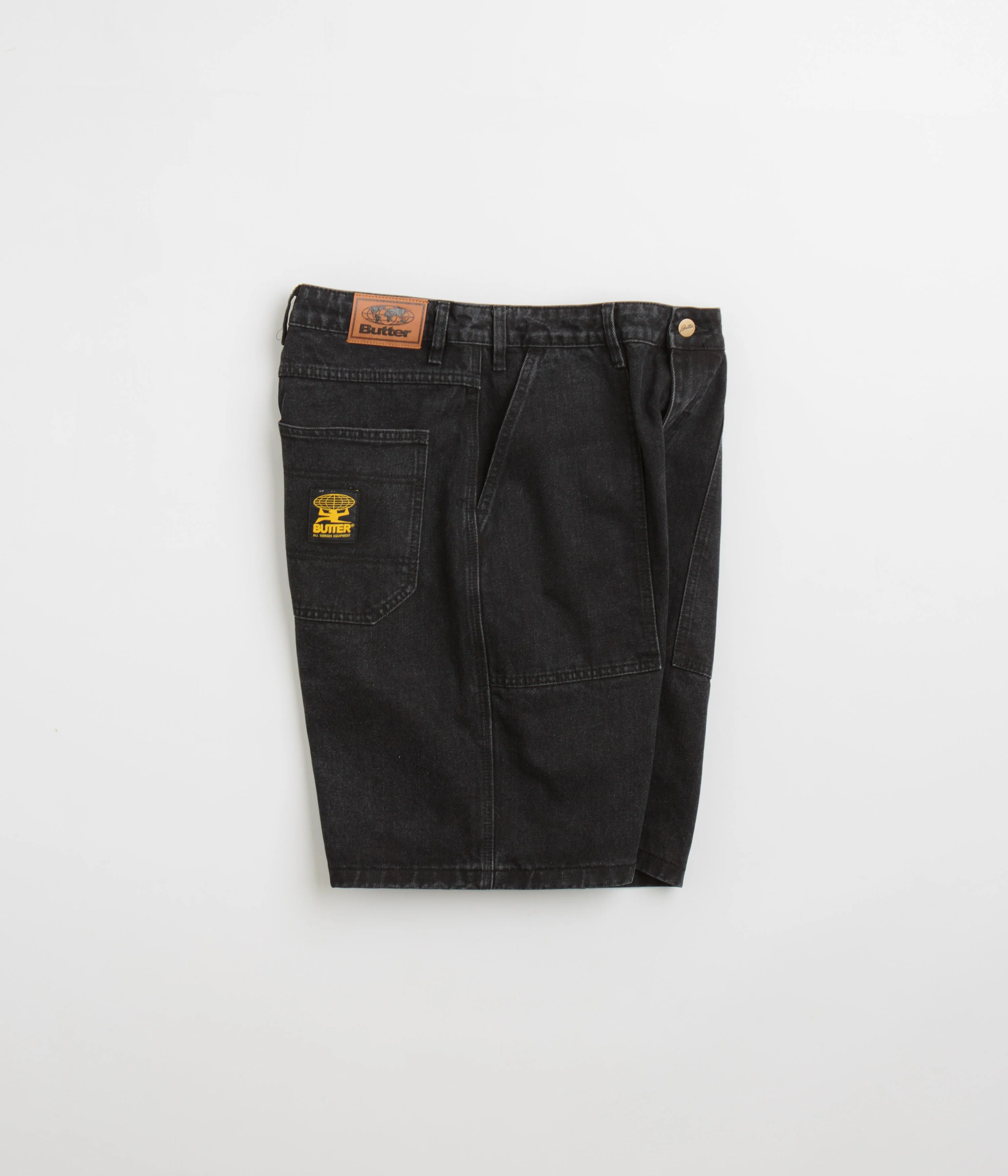 Butter Goods Patch Pocket Denim Shorts - Washed Black - Image 2
