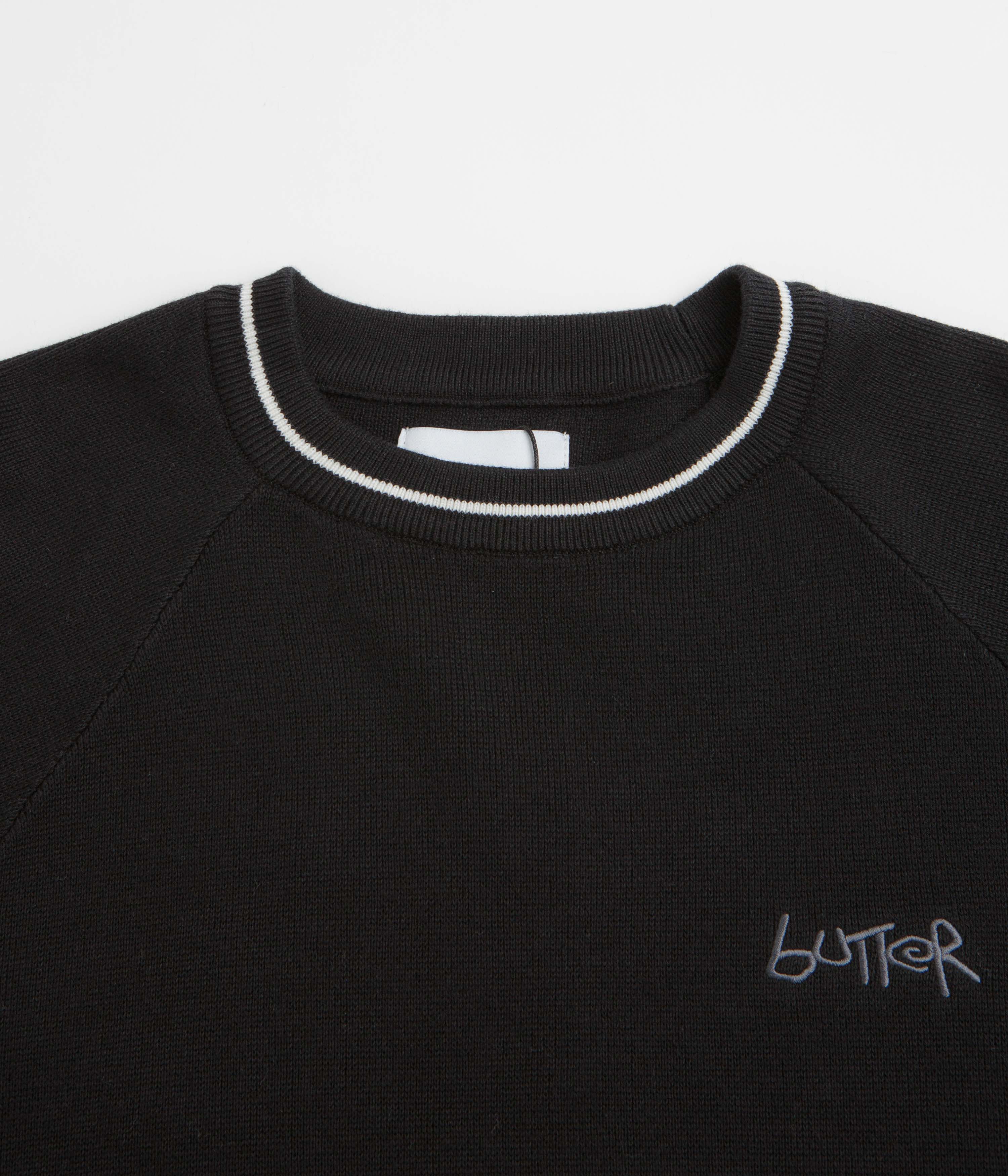 Butter Goods Pier Knit Crewneck Sweatshirt - Black - Image 2