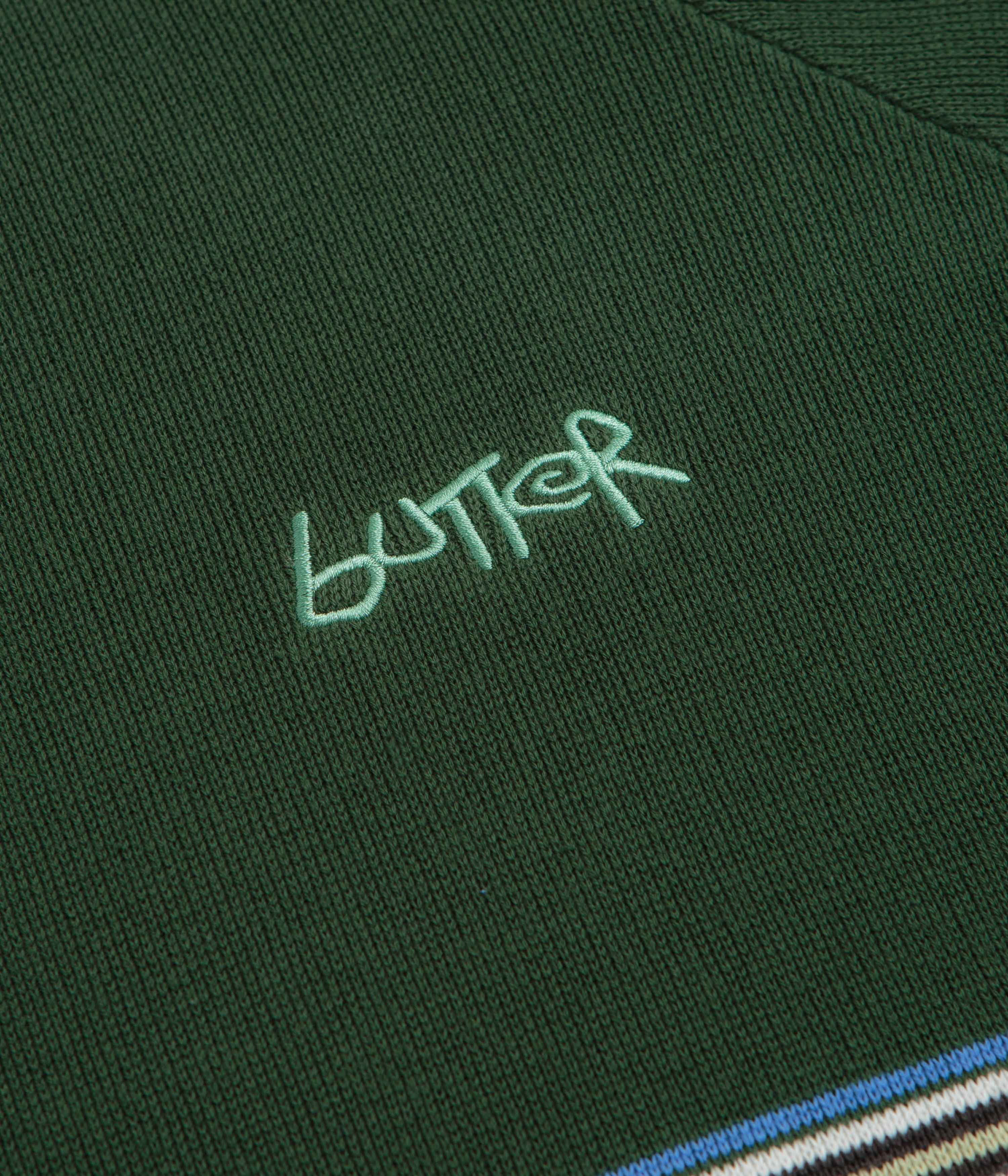 Butter Goods Pier Knit Crewneck Sweatshirt - Moss - Image 3