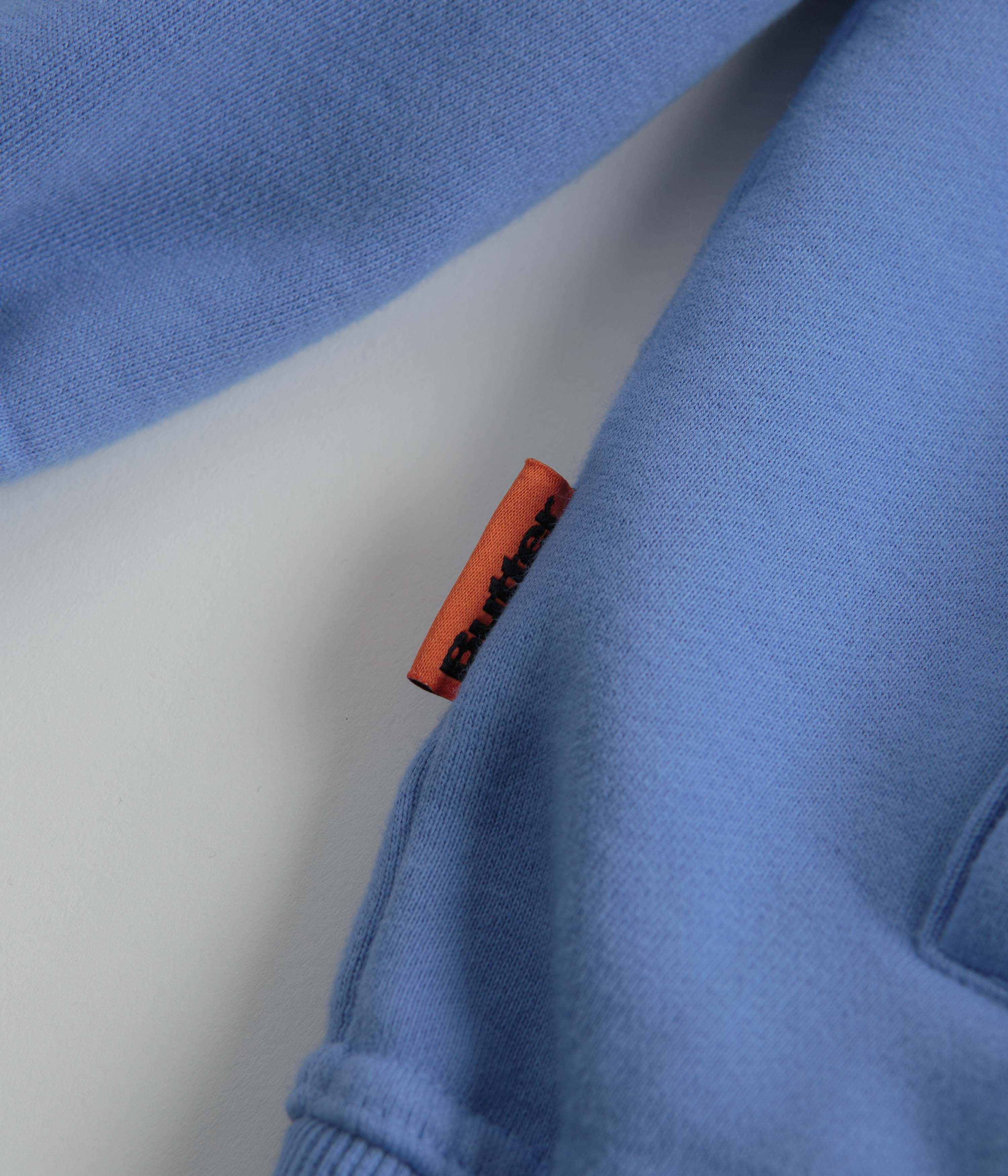 Butter Goods Pigment Dye 1/4 Zip Sweatshirt - Cornflower - Image 3