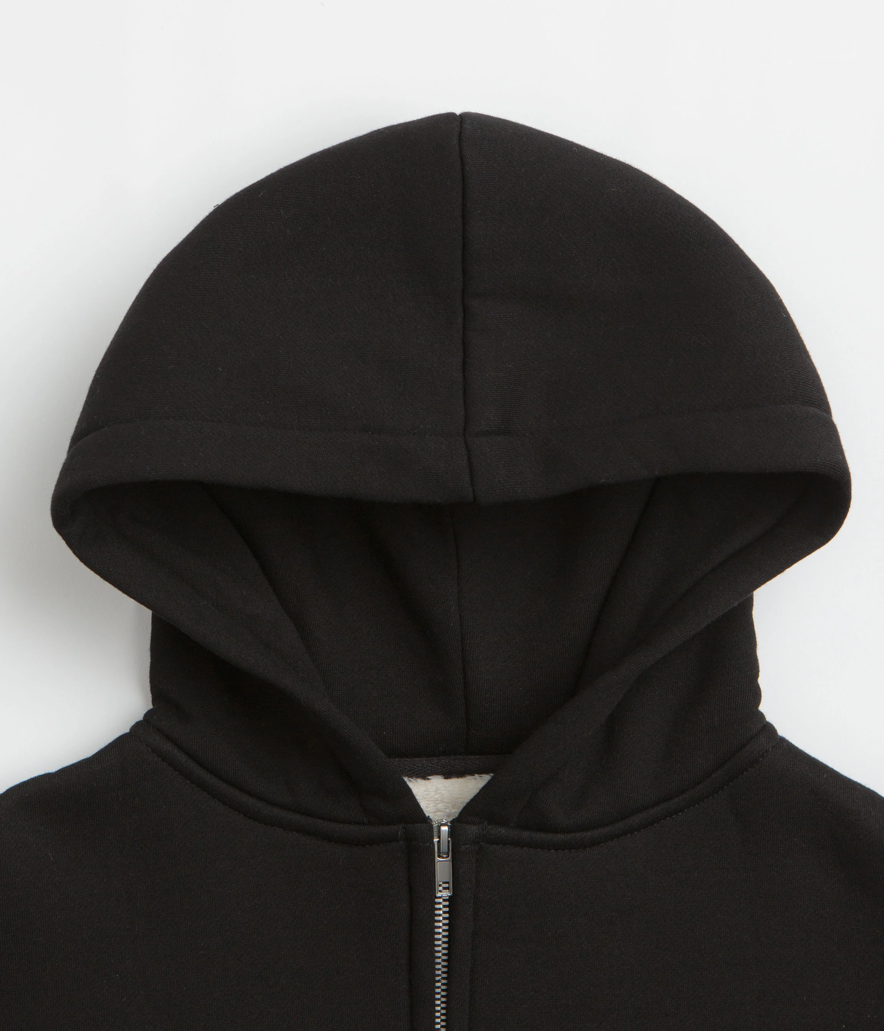 Butter Goods Pile Lined Zip-Thru Hoodie - Black - Image 4