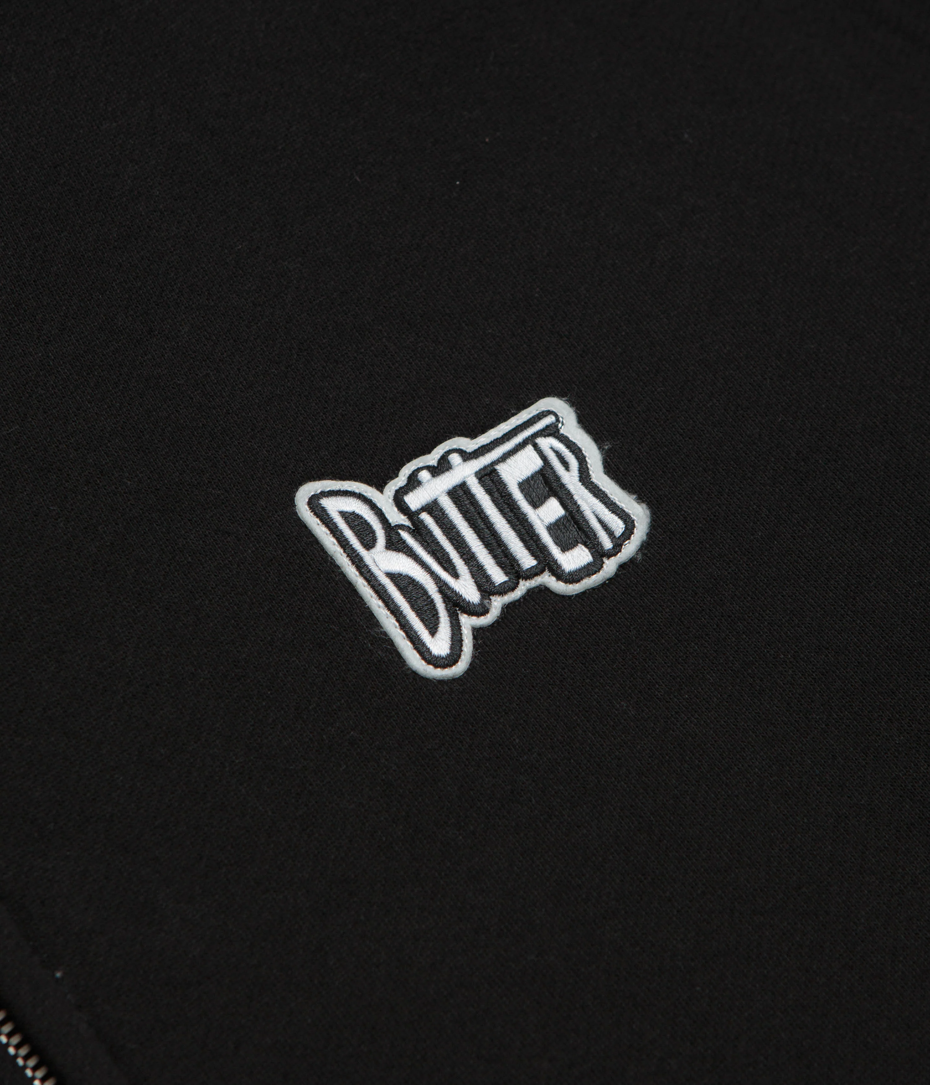 Butter Goods Pile Lined Zip-Thru Hoodie - Black - Image 5