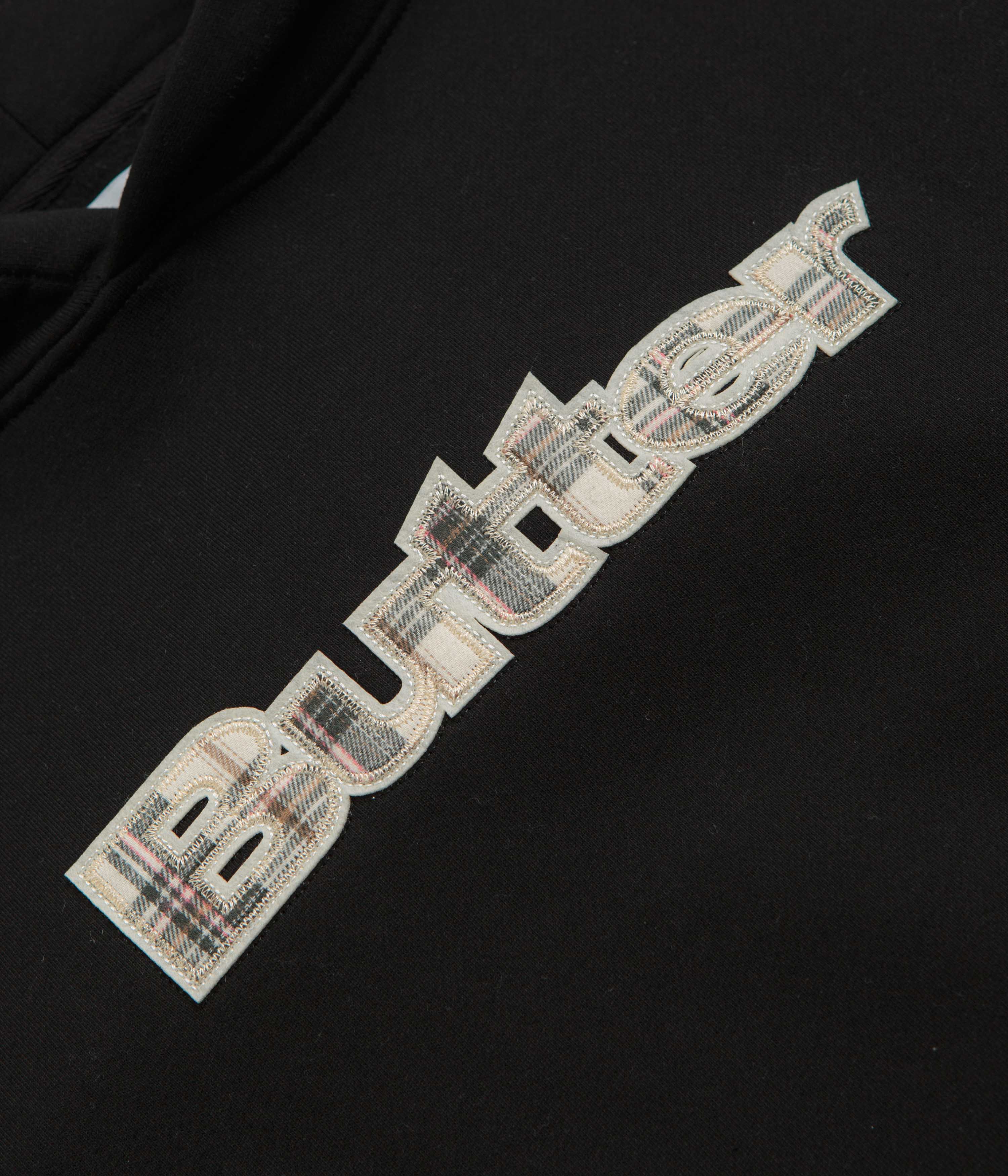 Butter Goods Plaid Applique Hoodie - Black / White - Image 3