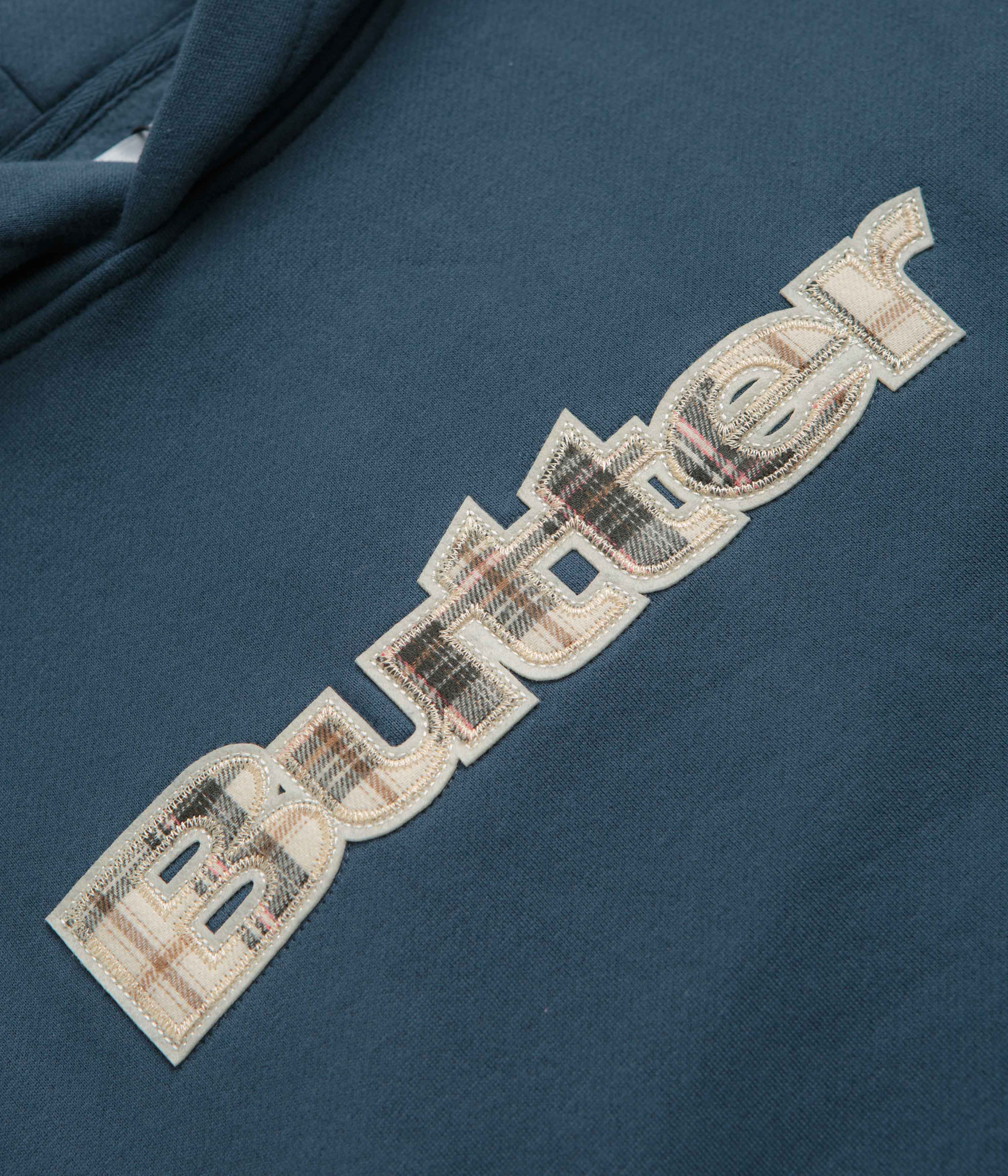Butter Goods Plaid Applique Hoodie - Slate Blue - Image 3