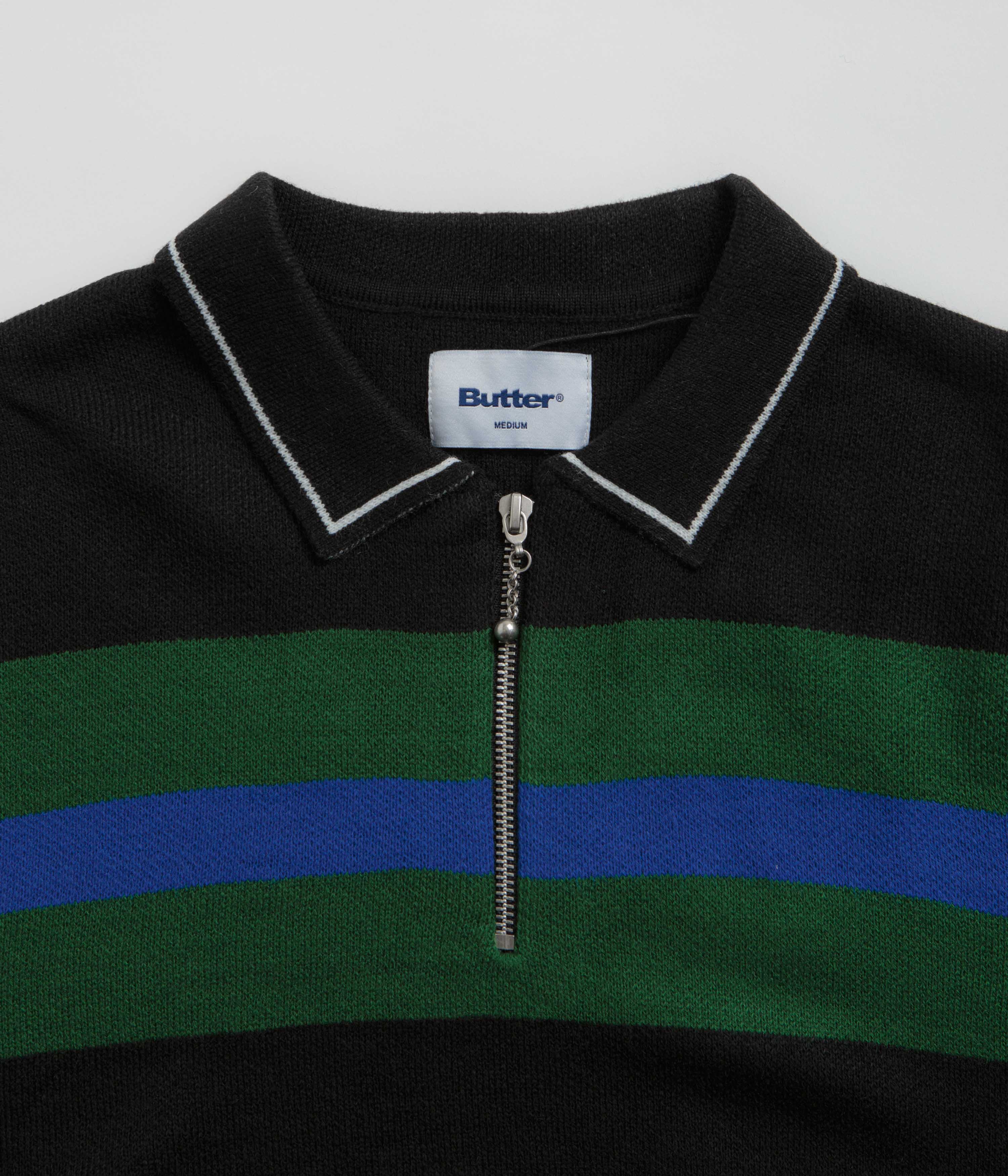 Butter Goods Polo Knit Sweatshirt - Black - Image 4