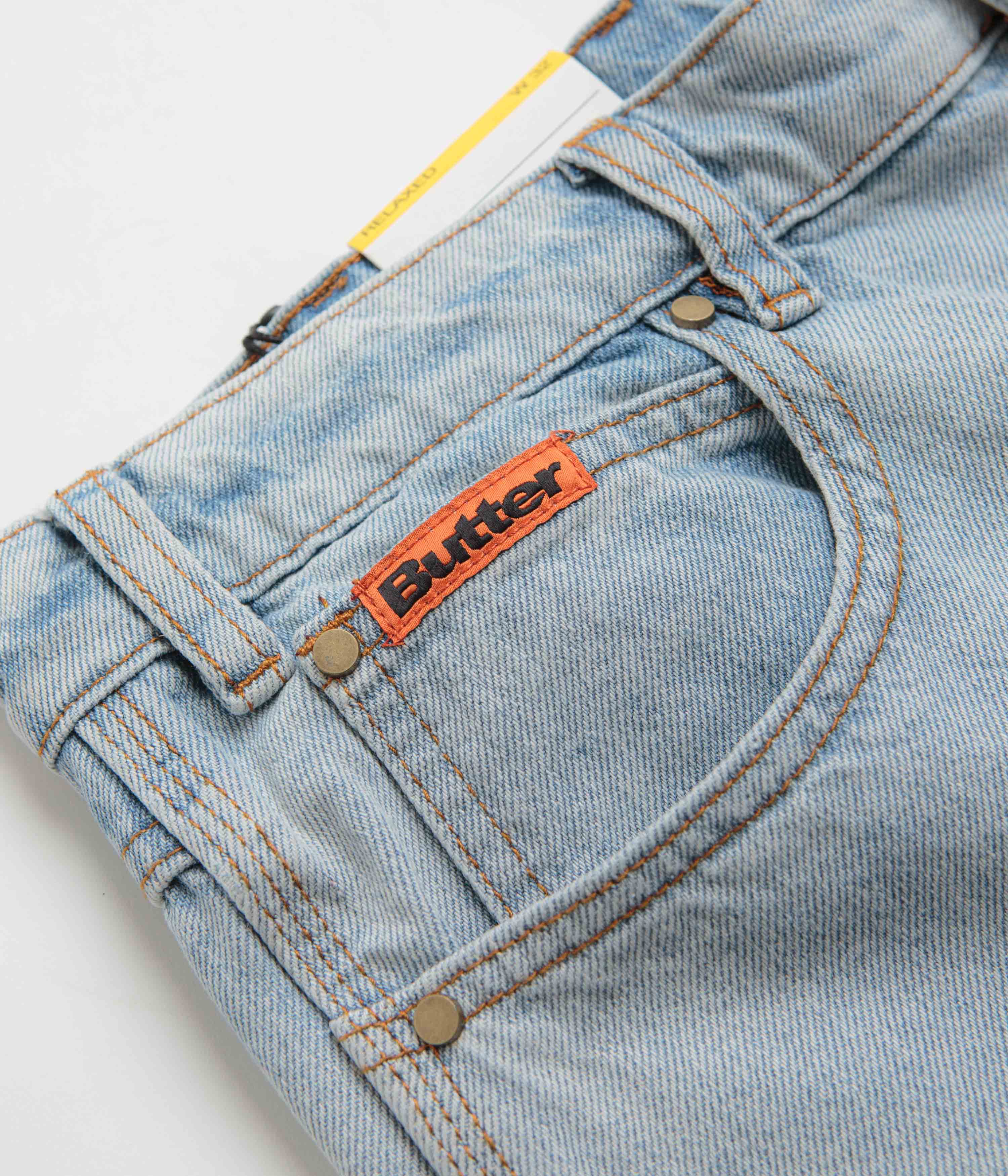 Butter Goods Relaxed Jeans - Light Blue / Orange - Image 7