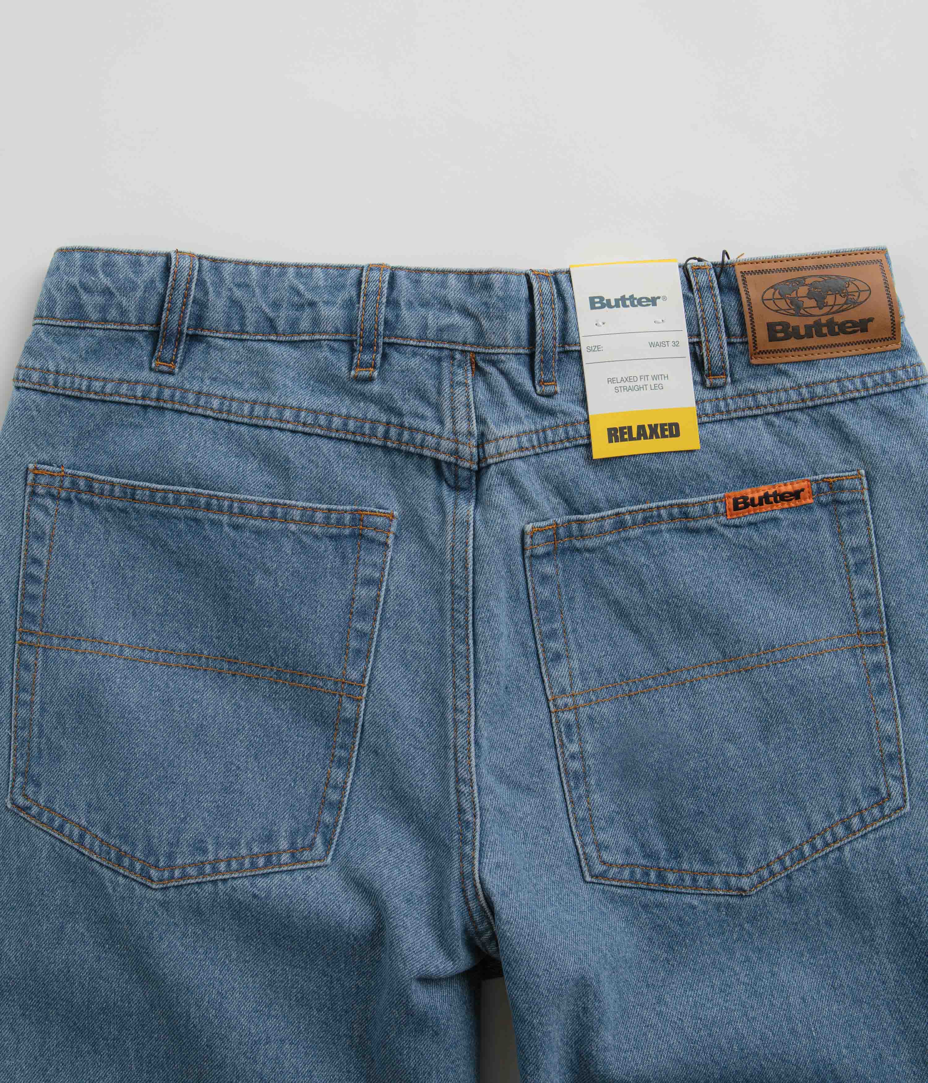 Butter Goods Relaxed Jeans - Washed Indigo / Blue - Image 6