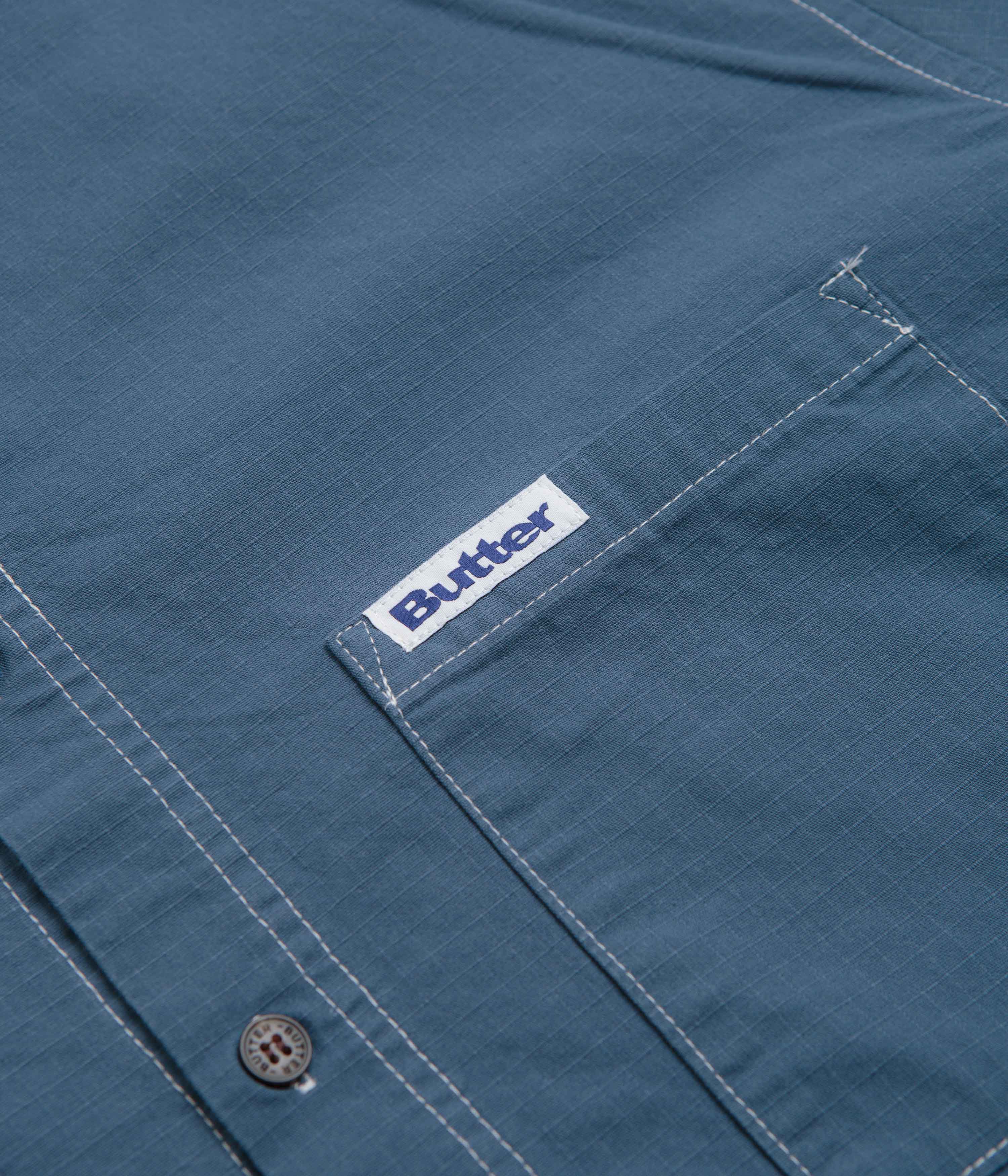 Butter Goods Ripstop Button Up Shirt - Work Blue - Image 3