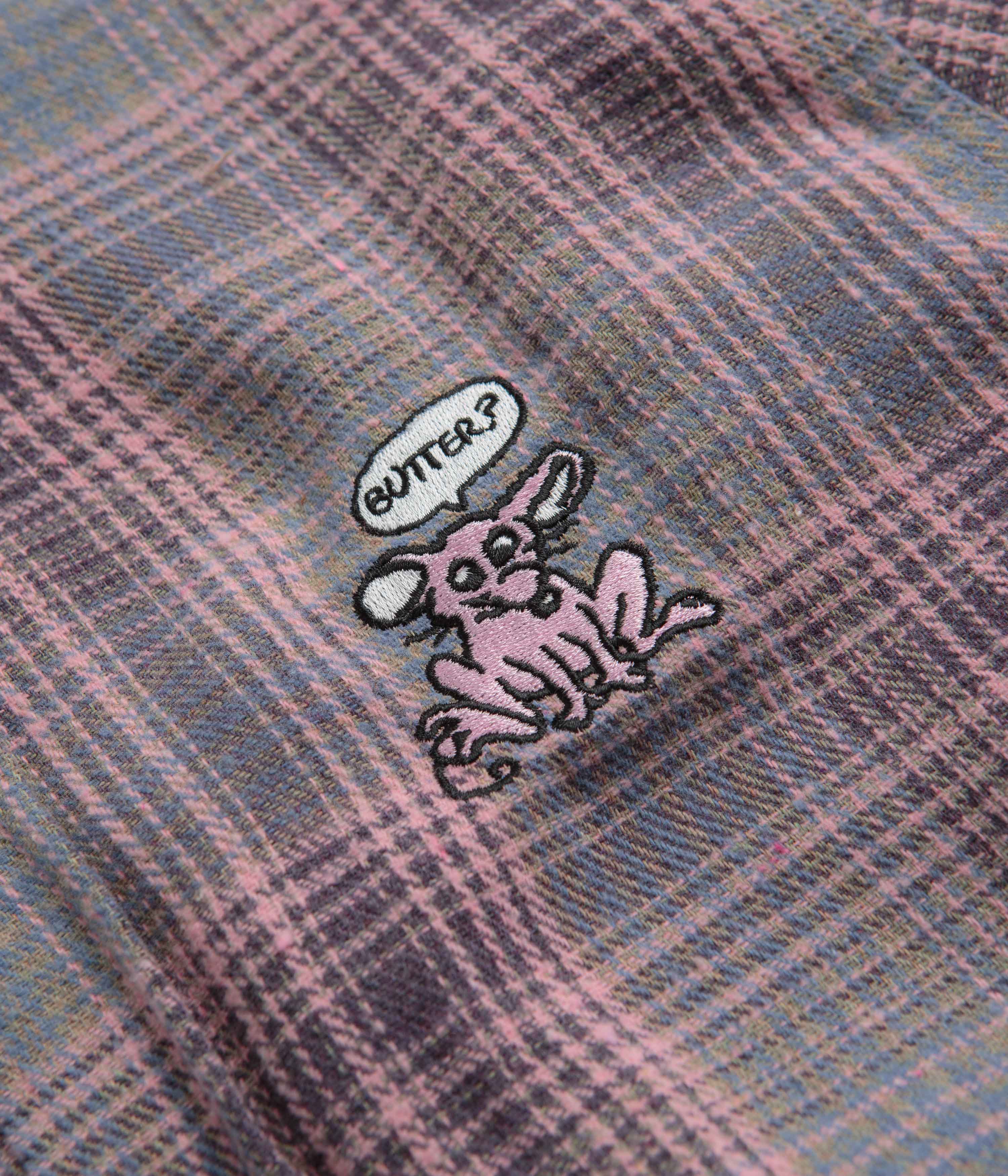 Butter Goods Rodent Flannel Shirt - Pink / Grey - Image 3