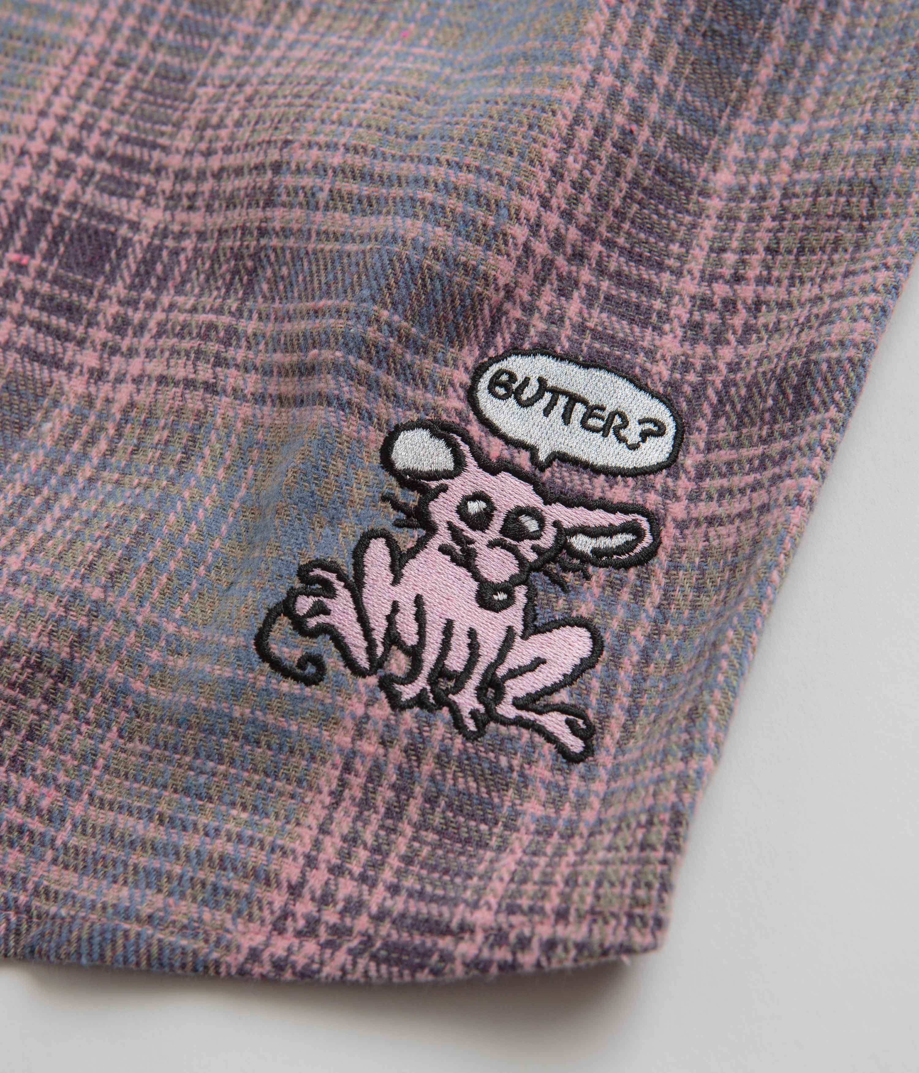 Butter Goods Rodent Flannel Shirt - Pink / Grey - Image 5