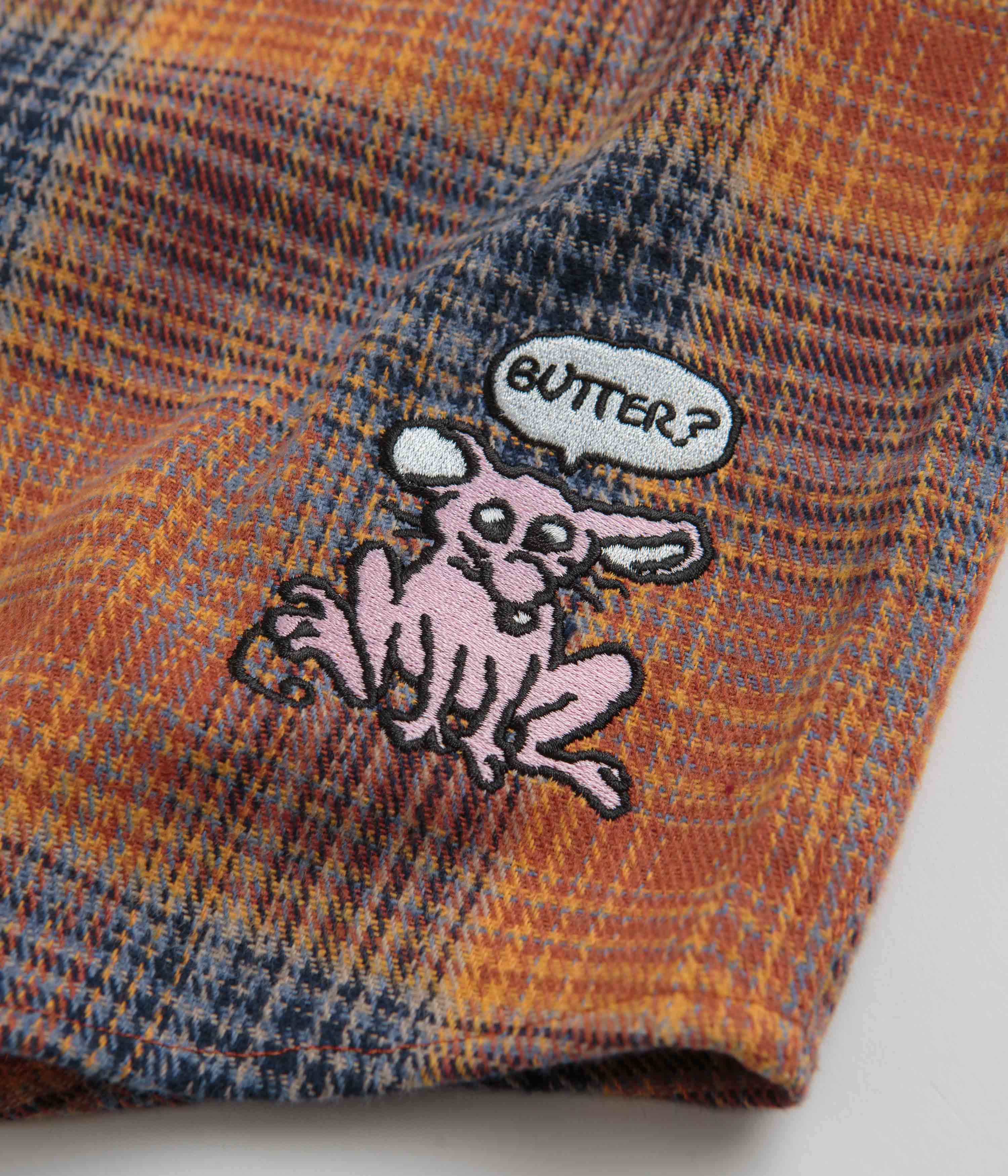 Butter Goods Rodent Flannel Shirt - Rust / Navy - Image 5
