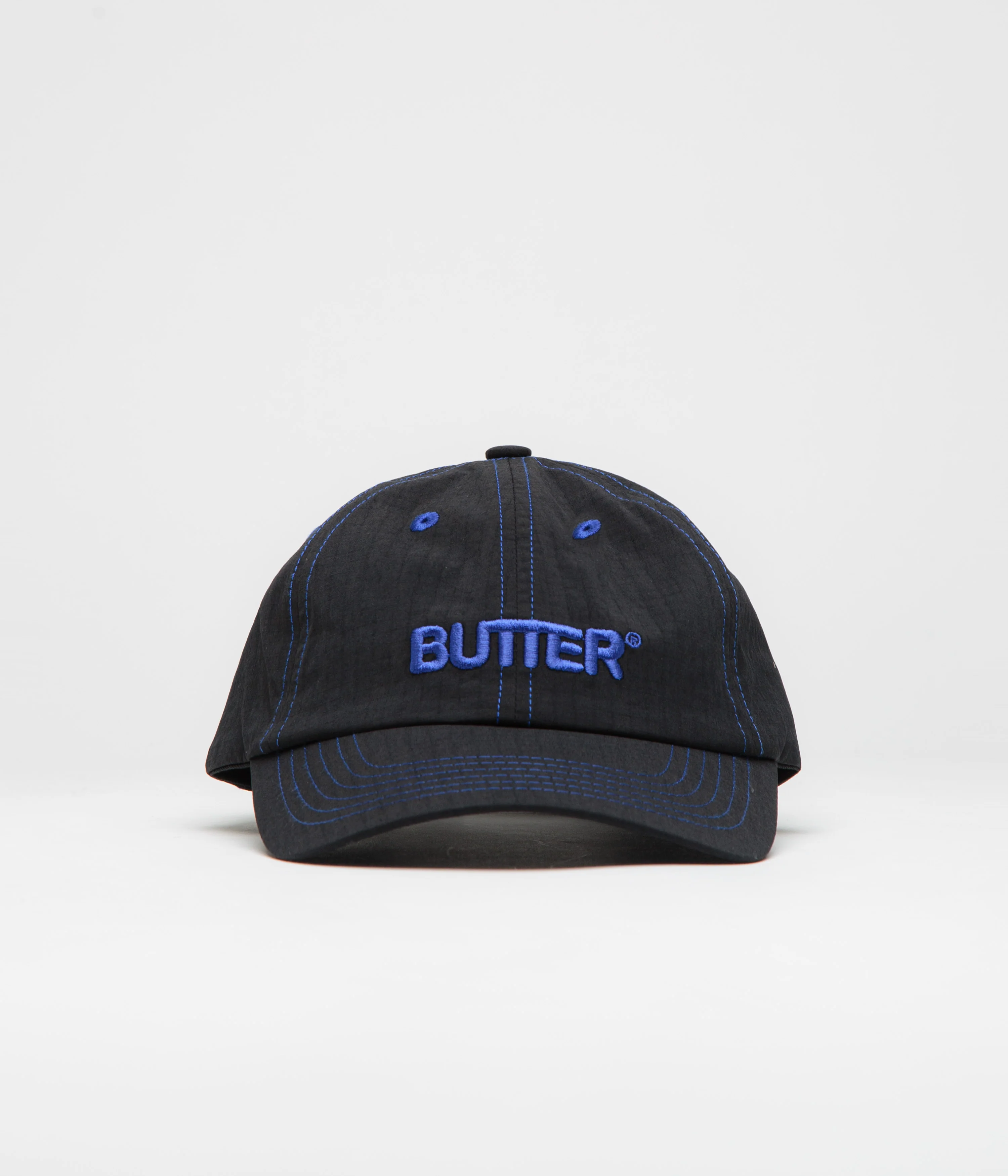 Butter Goods Rounded Logo Cap - Black / Blue - Image 2