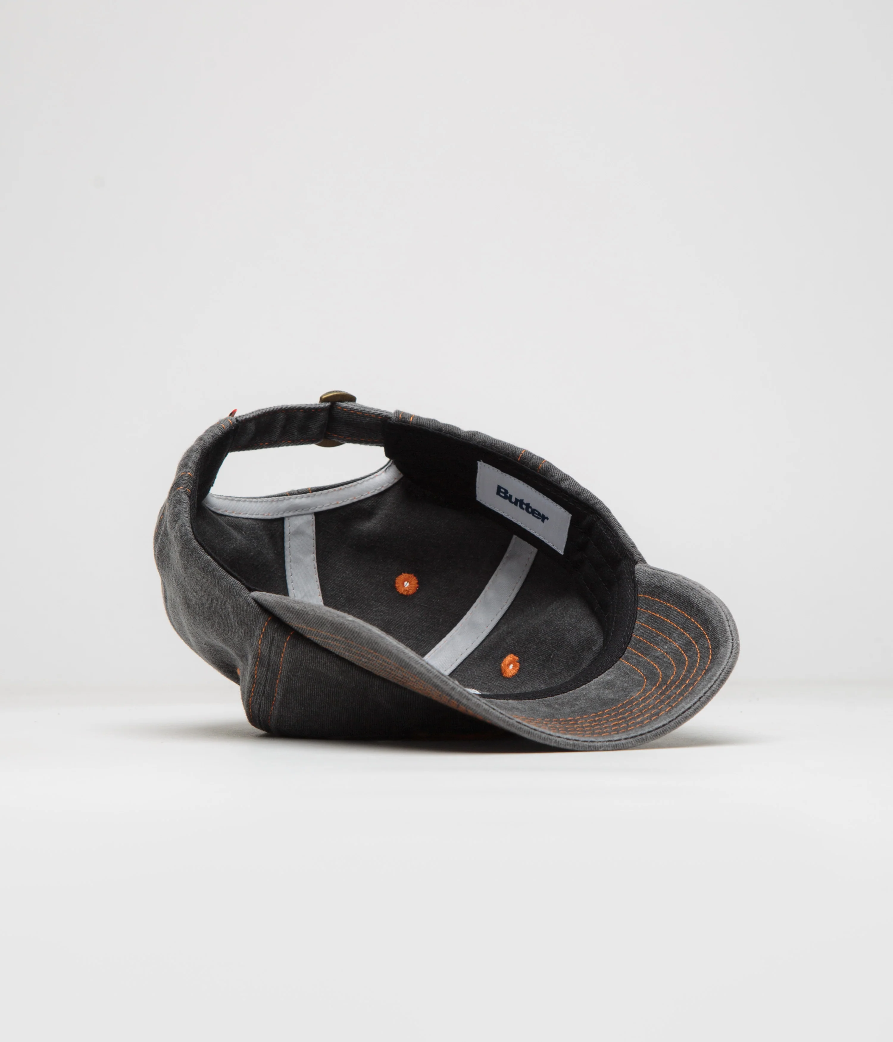 Butter Goods Rounded Logo Cap - Black / Orange - Image 4
