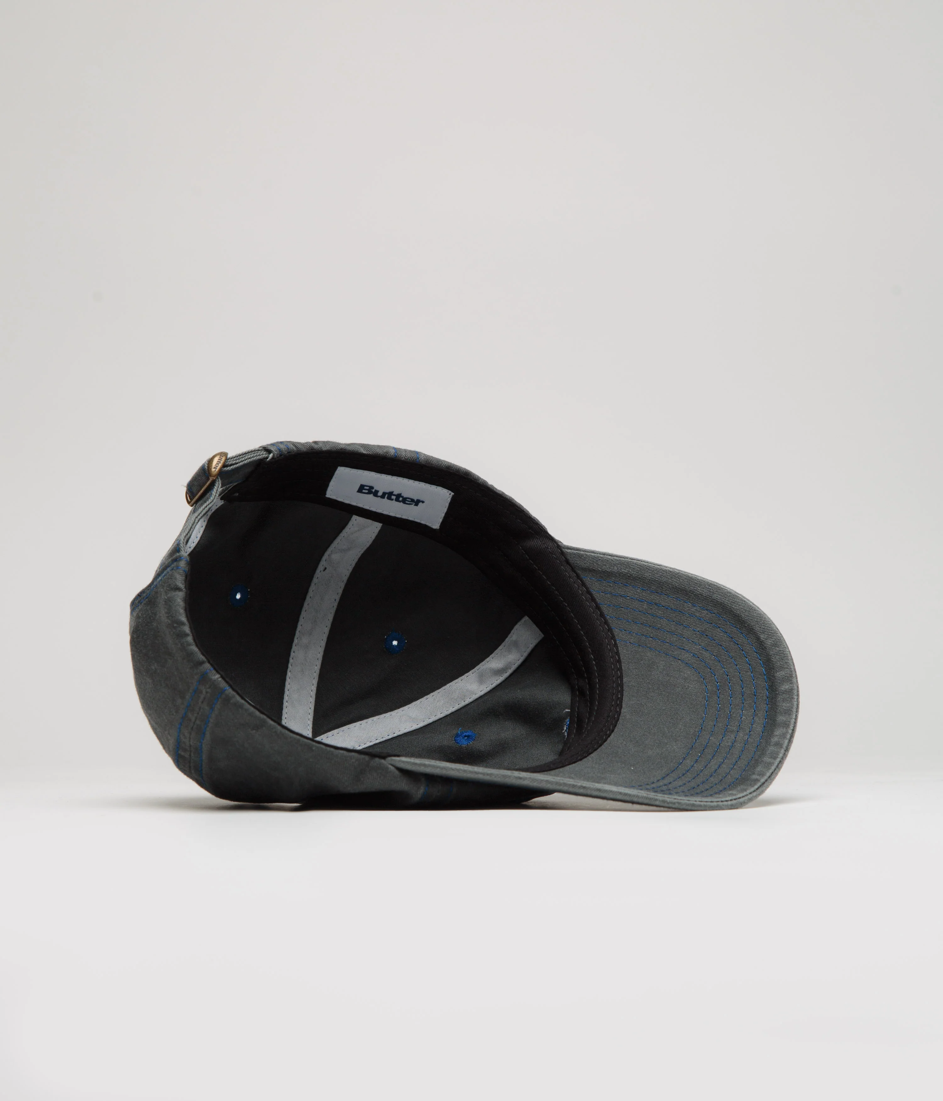 Butter Goods Rounded Logo Cap - Washed Black / Blue - Image 3