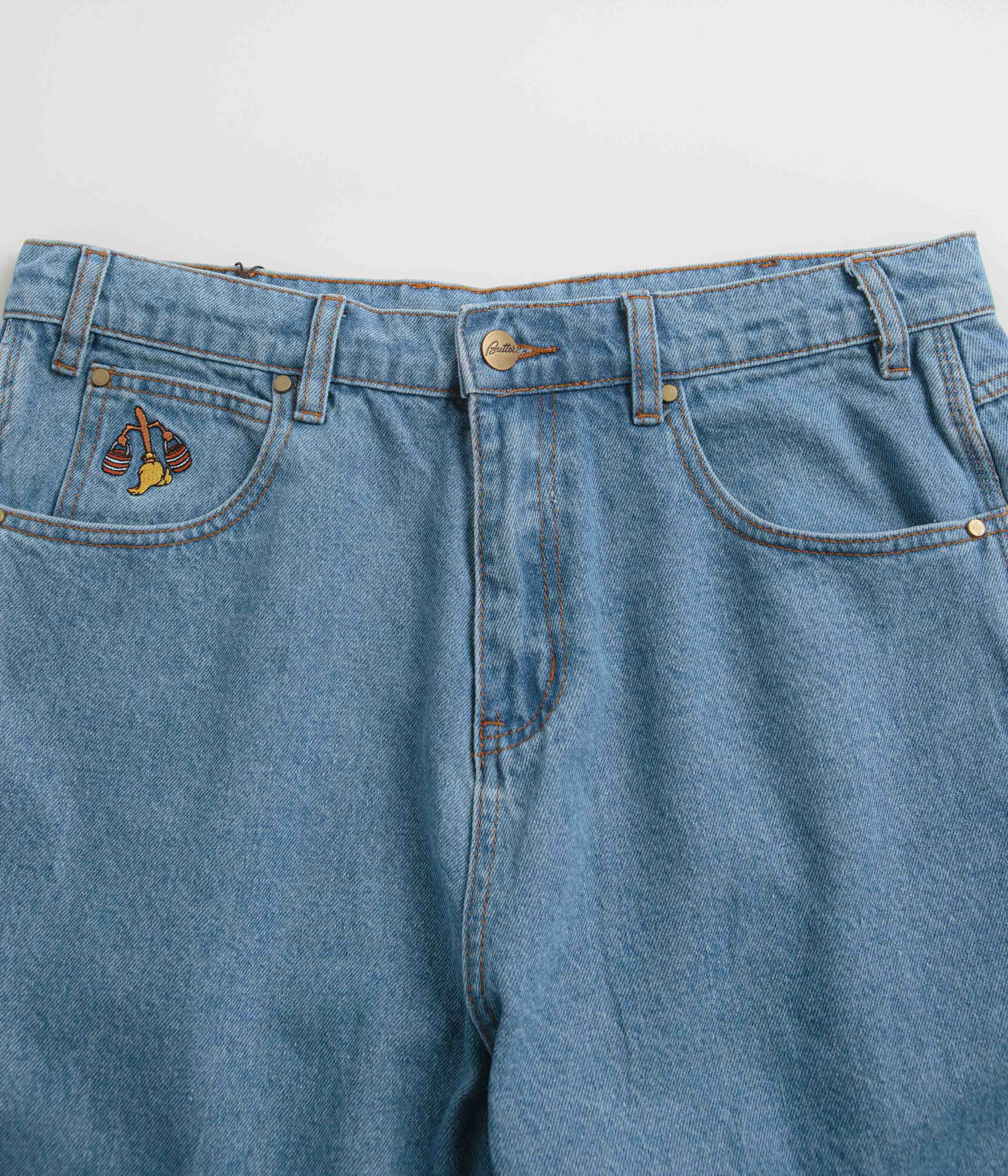 Butter Goods Sorcerer Baggy Denim Shorts - Washed Indigo - Image 4