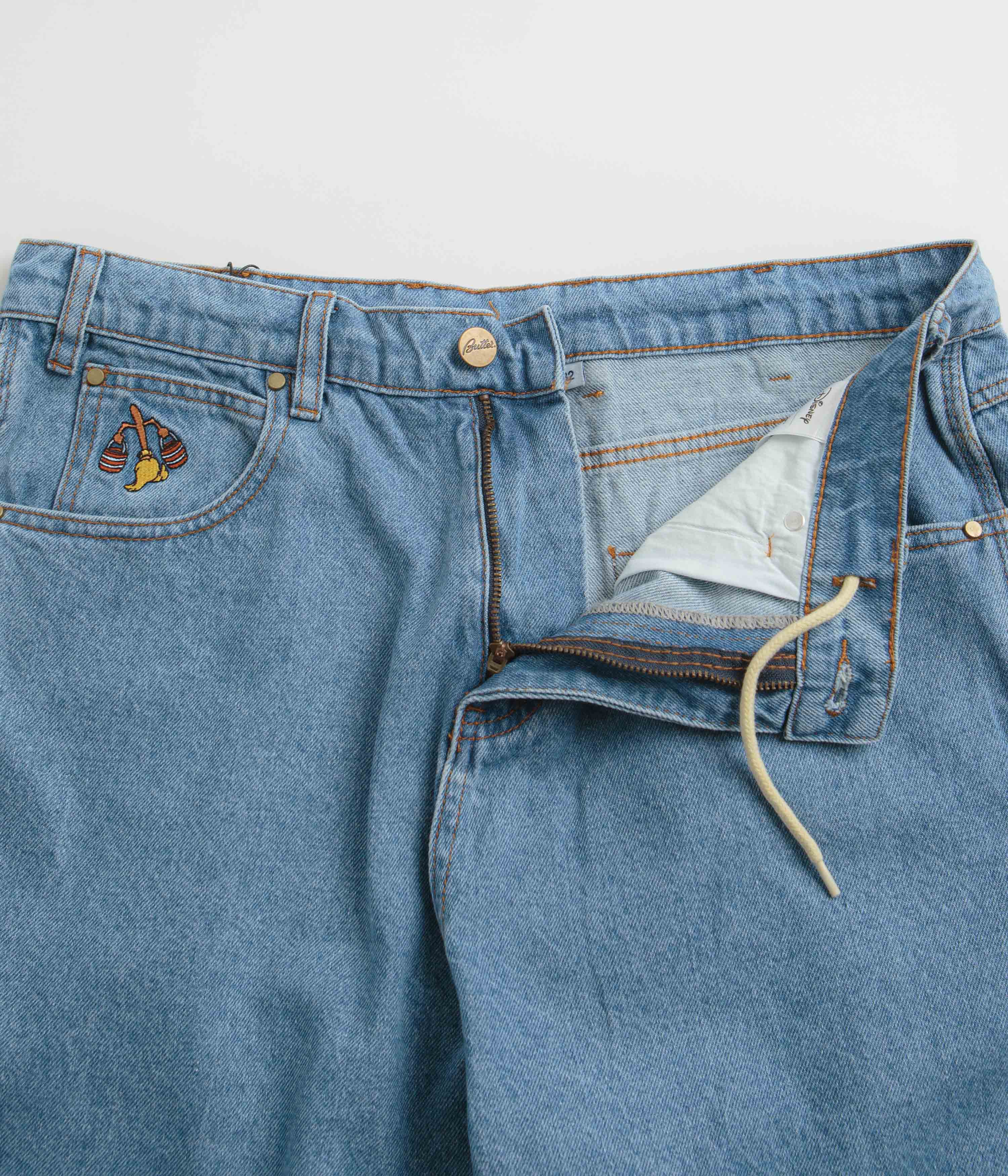 Butter Goods Sorcerer Baggy Denim Shorts - Washed Indigo - Image 5