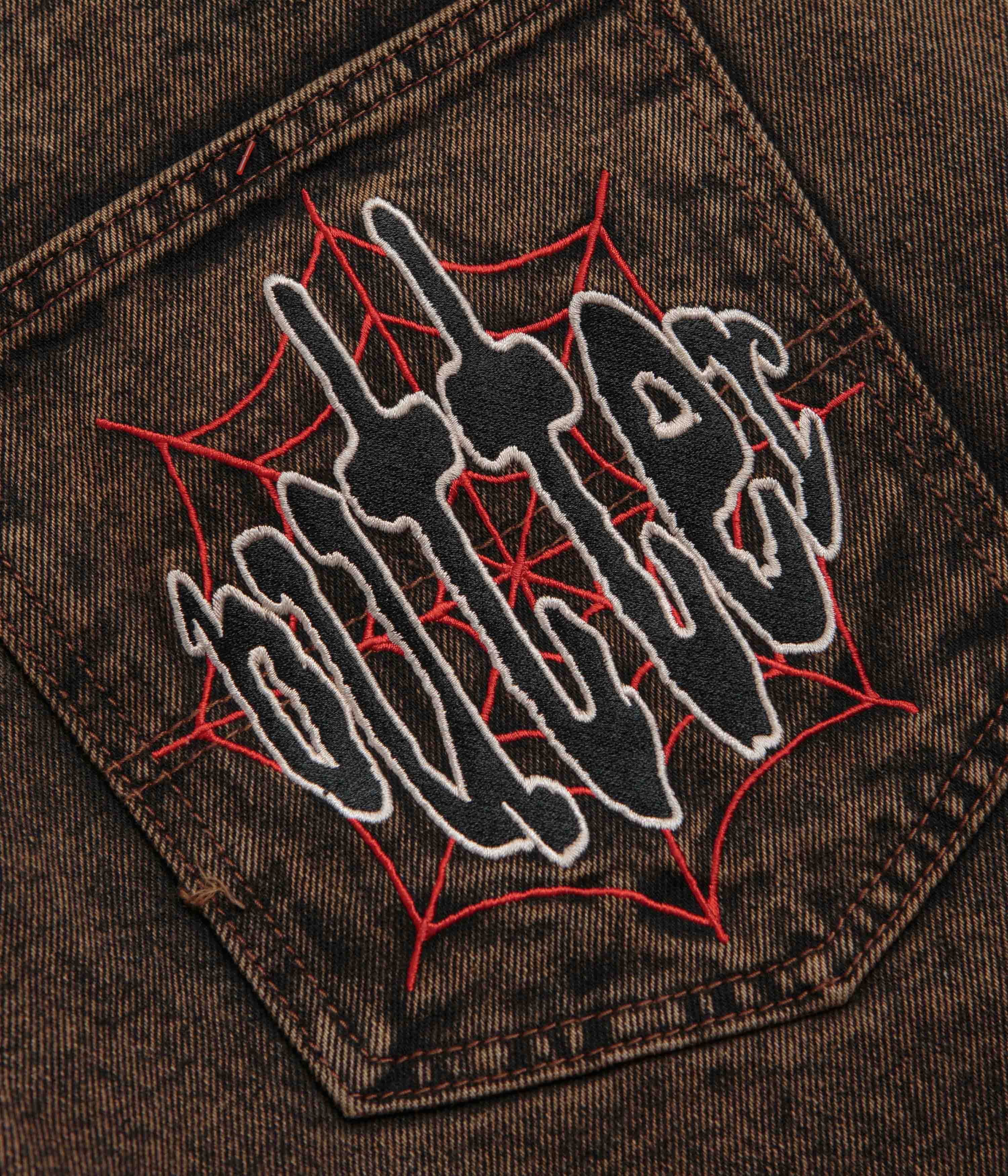 Butter Goods Spider Denim Shorts - Acid Brown - Image 8