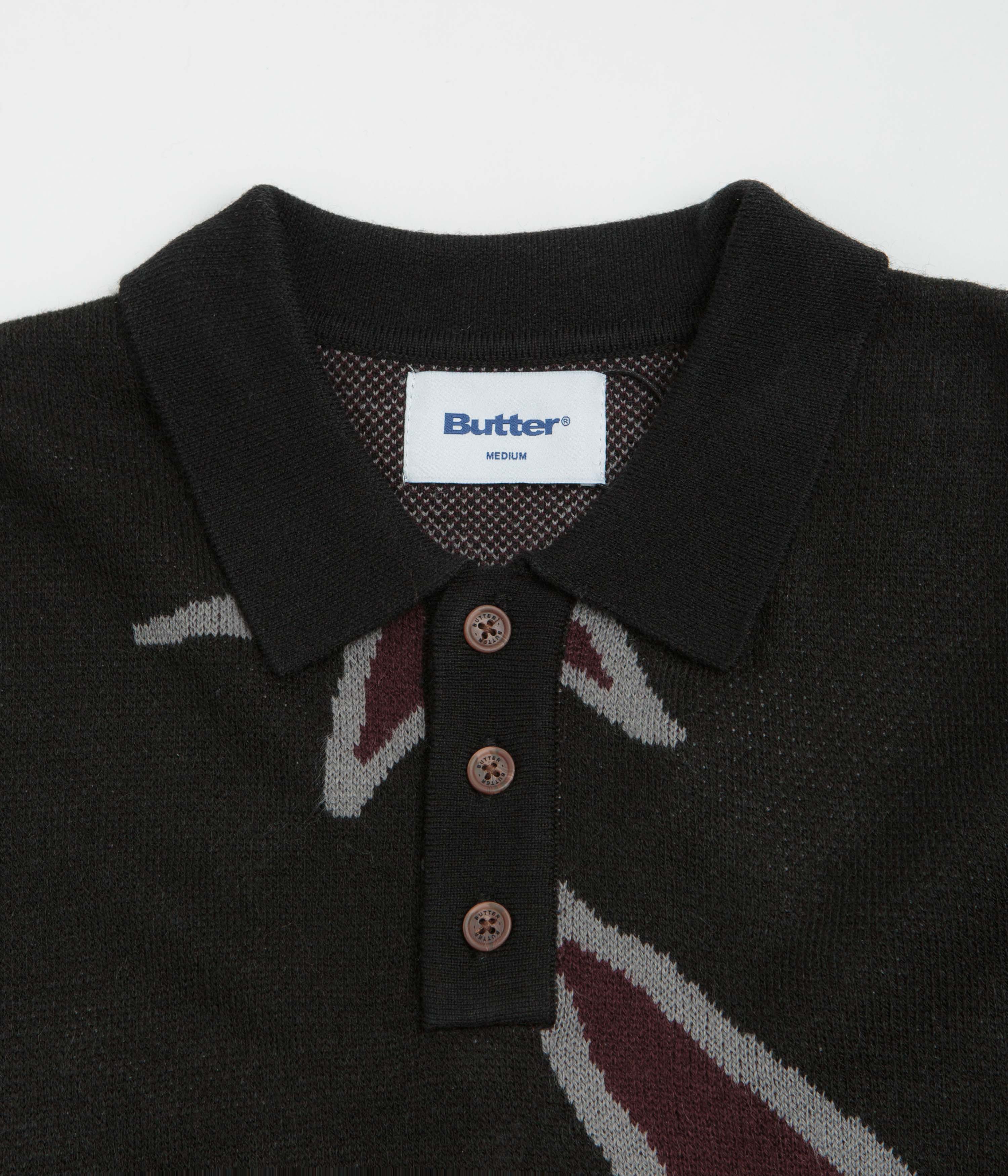 Butter Goods Star Polo Knit Sweatshirt - Black - Image 3