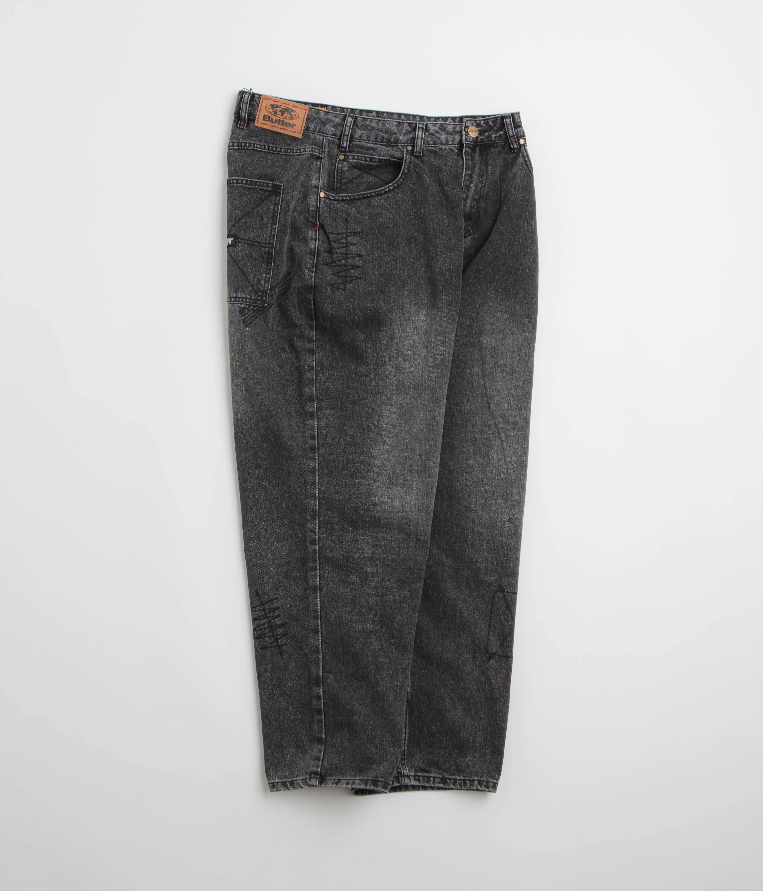 Butter Goods Stitch Jeans - Distressed Grey - Image 3