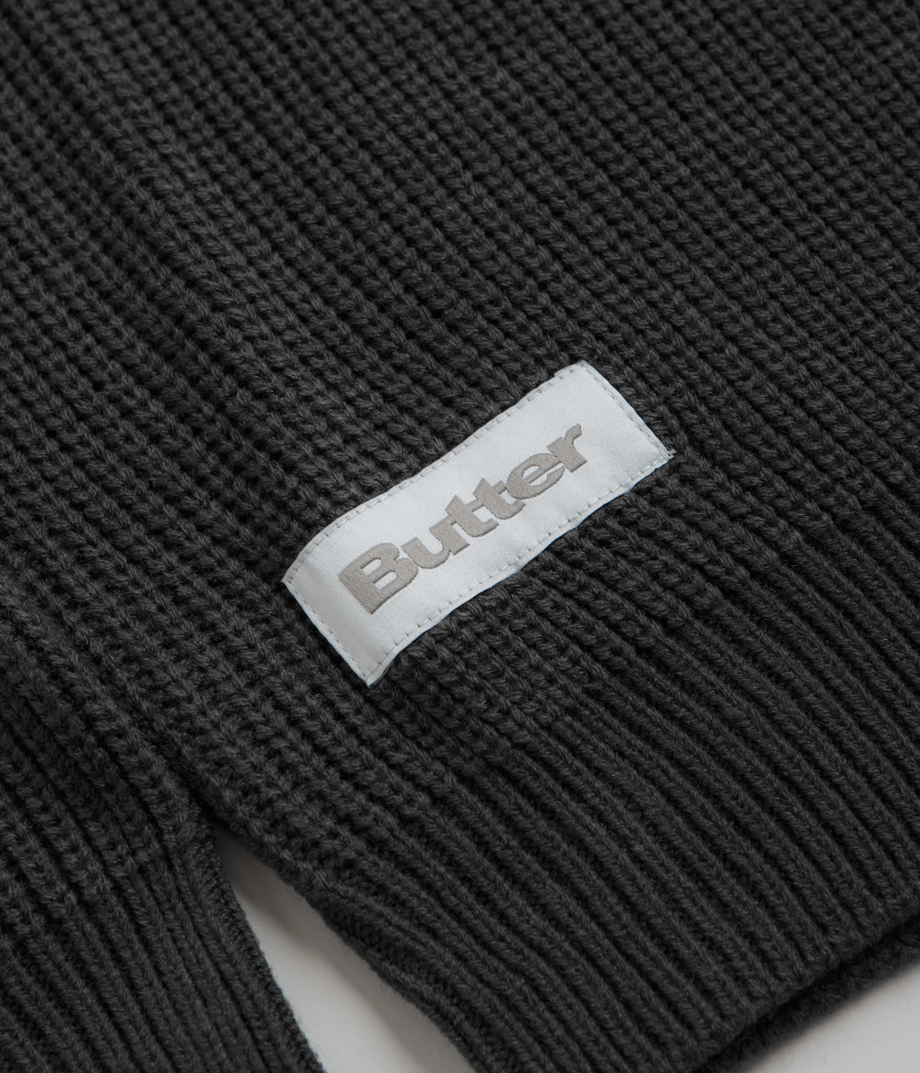 Butter Goods Stripe Knitted Sweatshirt - Charcoal - Image 3