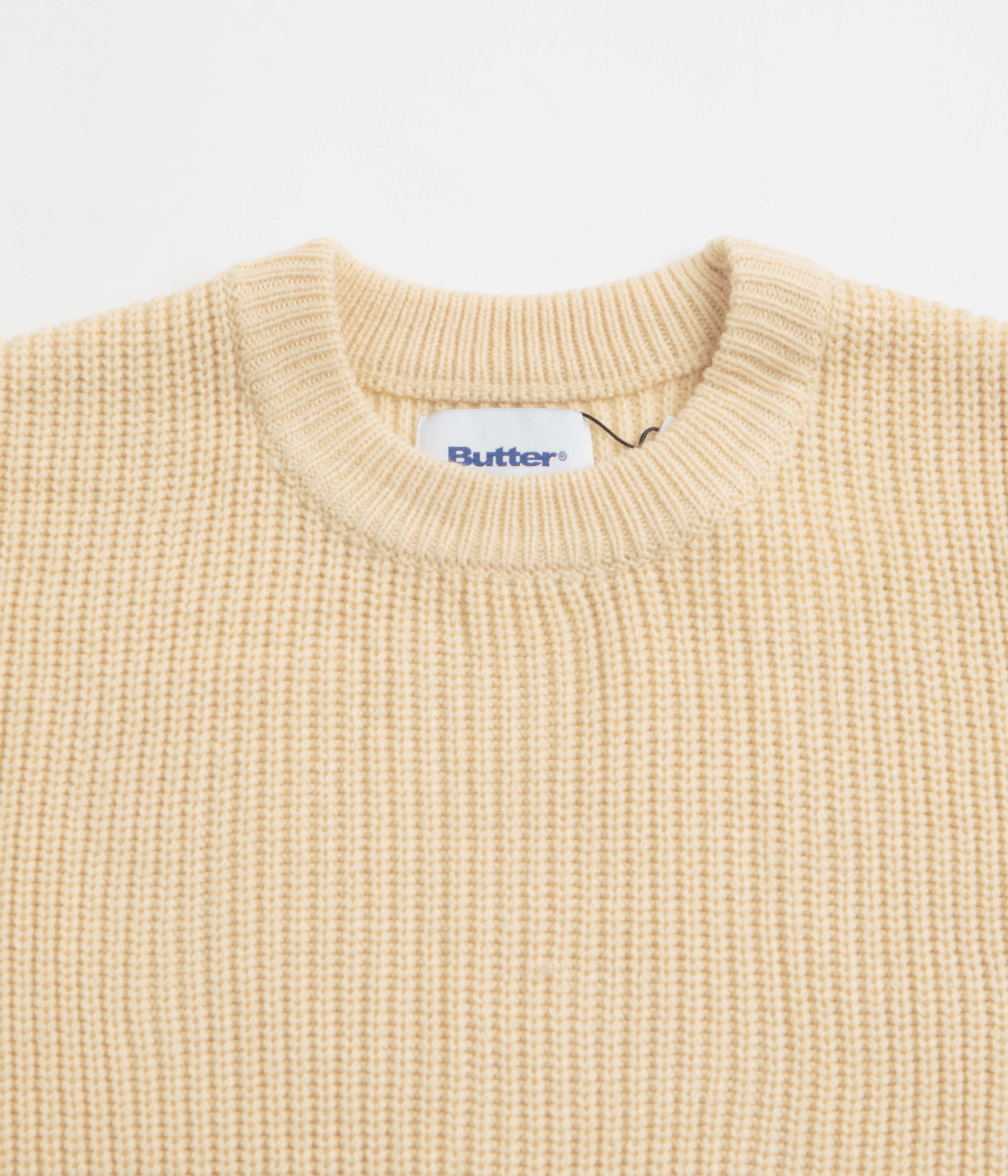 Butter Goods Stripe Knitted Sweatshirt - Cream - Image 2