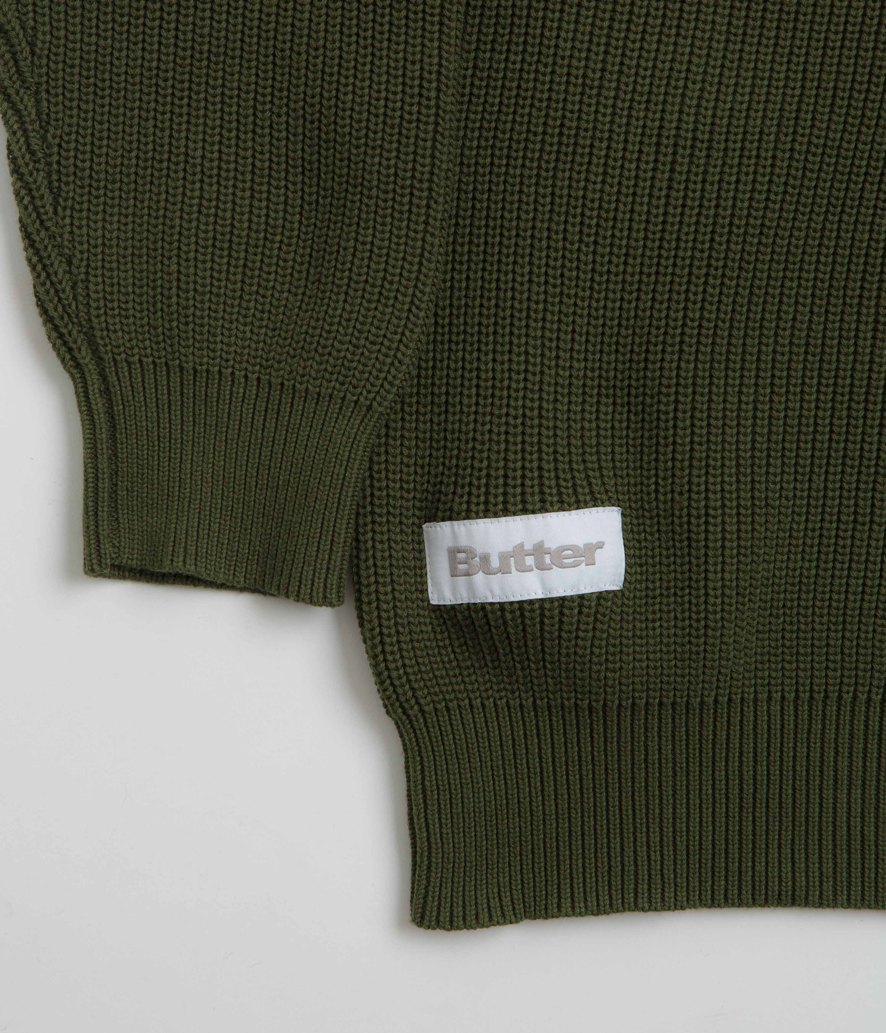 Butter Goods Sunflower Knit Sweatshirt - Army - Image 4