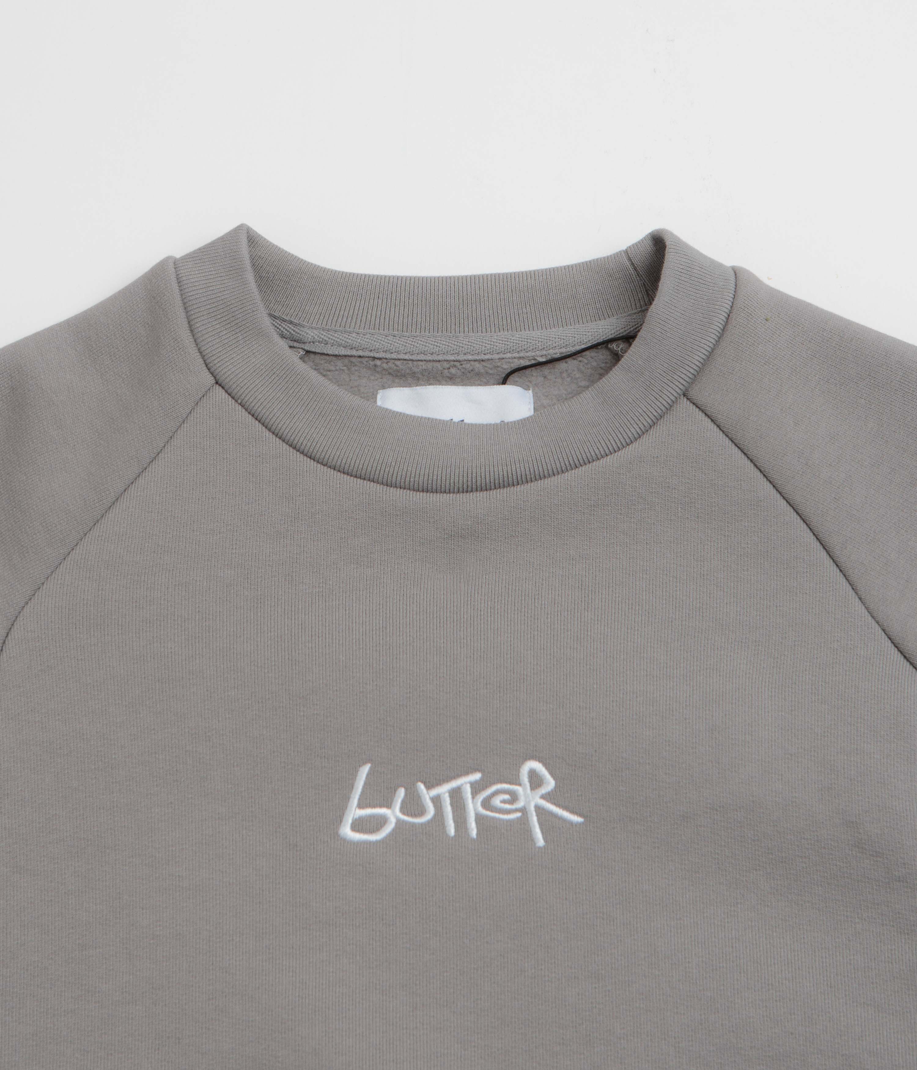 Butter Goods Tread Crewneck Sweatshirt - Concrete / Moss - Image 2