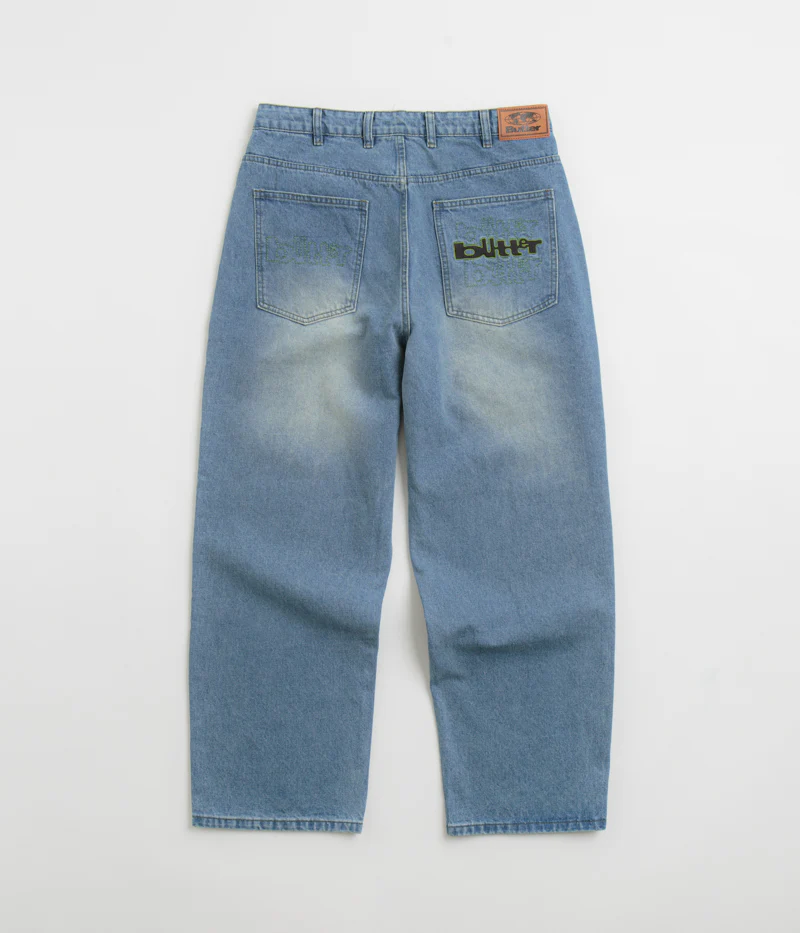 Butter Goods Warped Jeans - Washed Mid Blue - Image 3