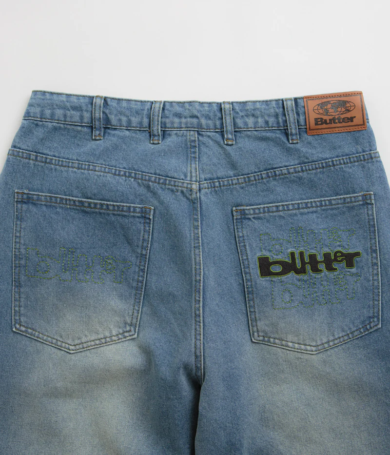 Butter Goods Warped Jeans - Washed Mid Blue - Image 6