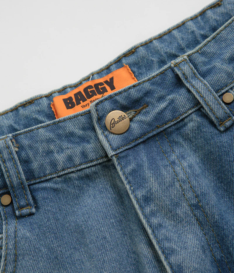 Butter Goods Warped Jeans - Washed Mid Blue - Image 7