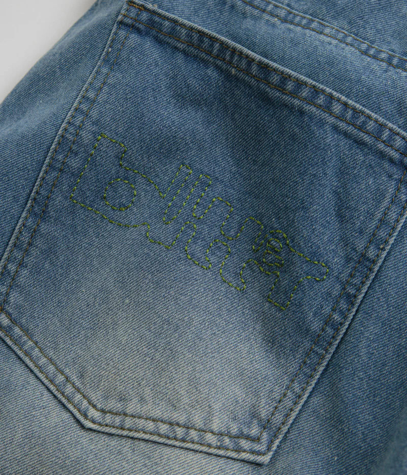 Butter Goods Warped Jeans - Washed Mid Blue - Image 9