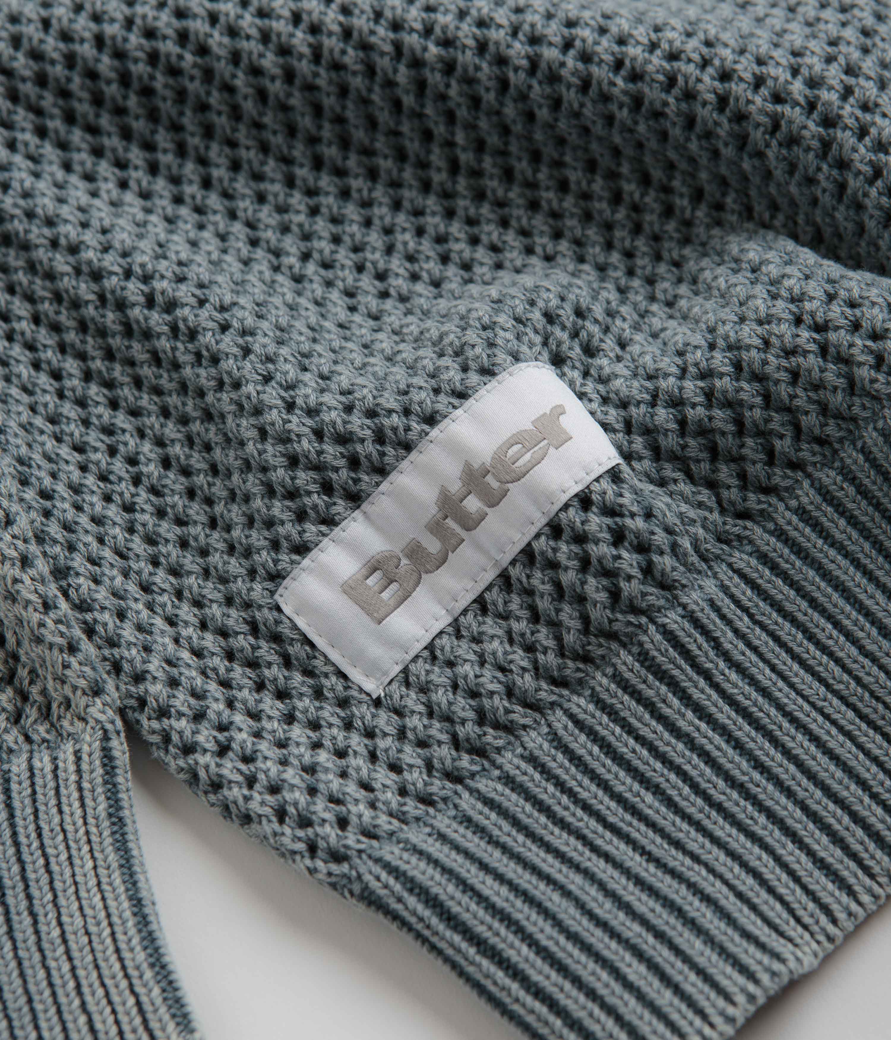 Butter Goods Washed Knitted Sweatshirt - Washed Navy - Image 3