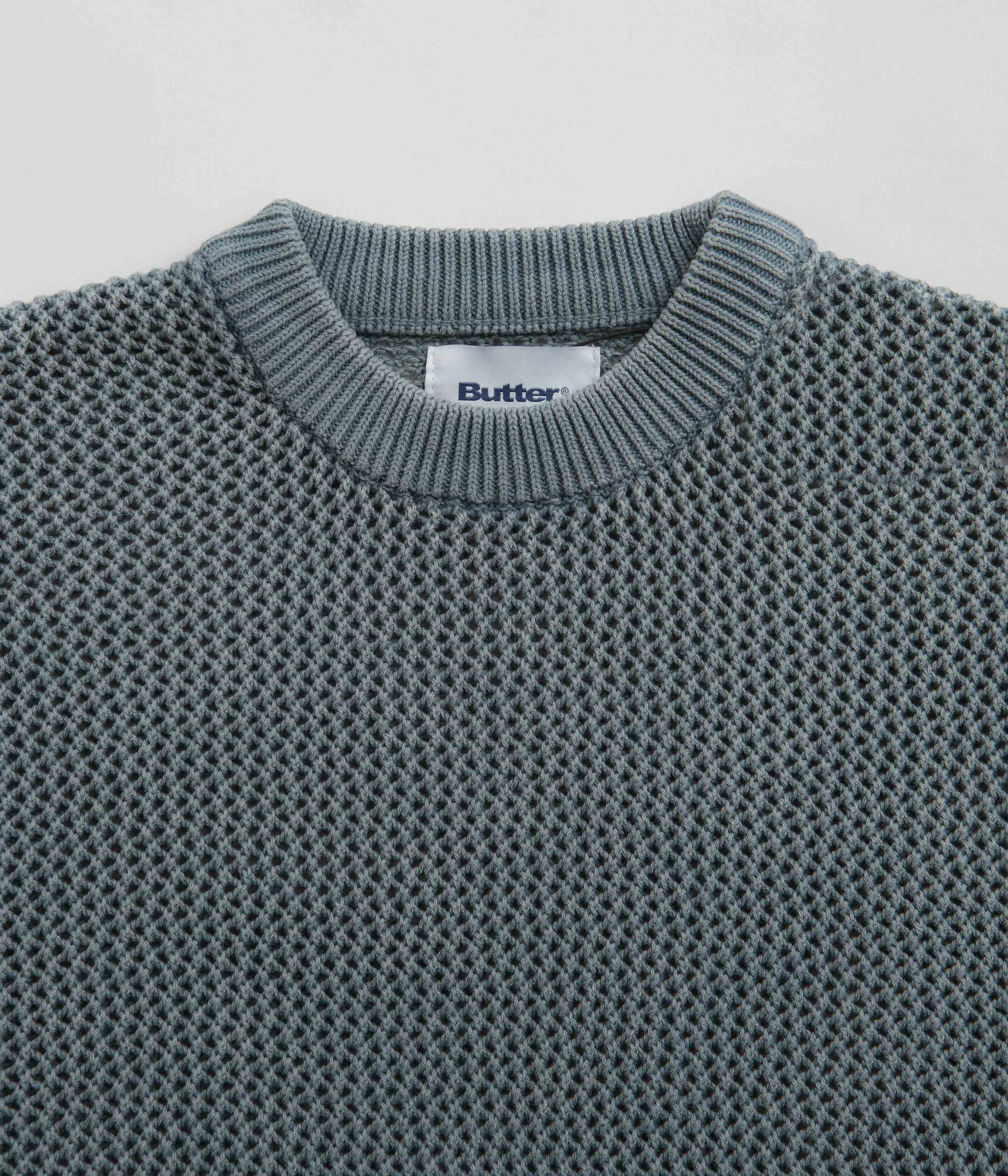 Butter Goods Washed Knitted Sweatshirt - Washed Navy - Image 4