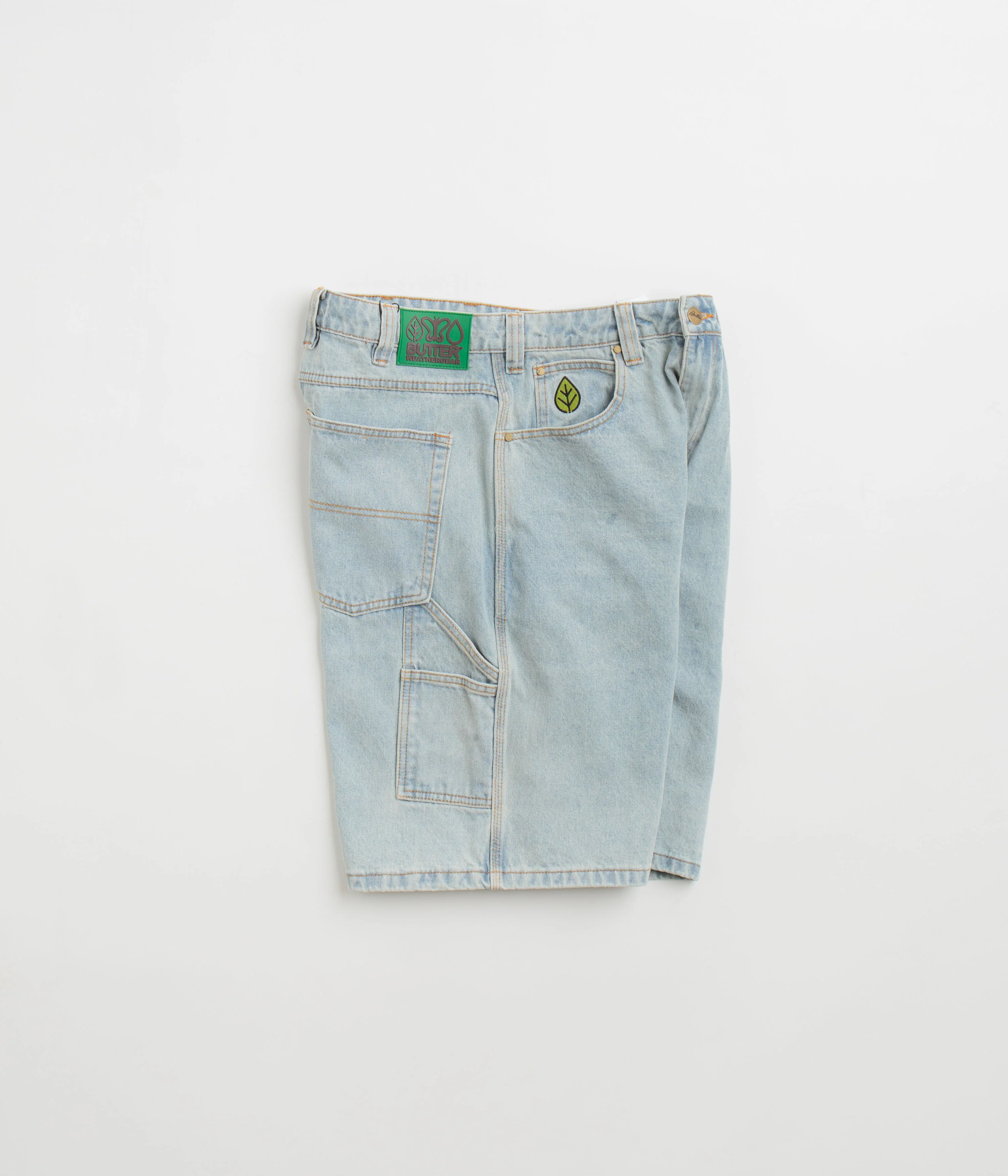 Butter Goods Weathergear Denim Shorts - Faded Light Wash - Image 2