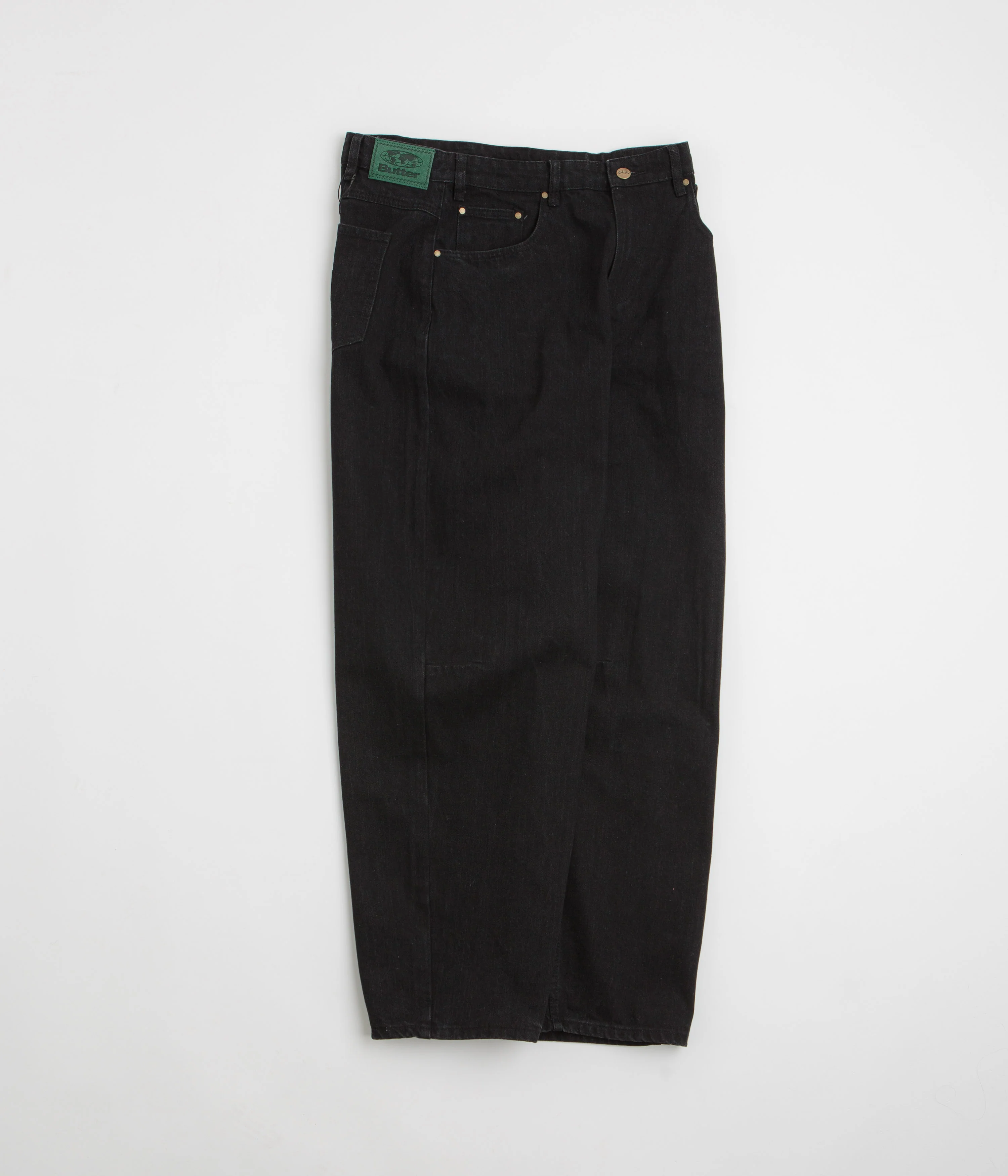 Butter Goods Wide Cut Jeans - Dark Washed Black - Image 2