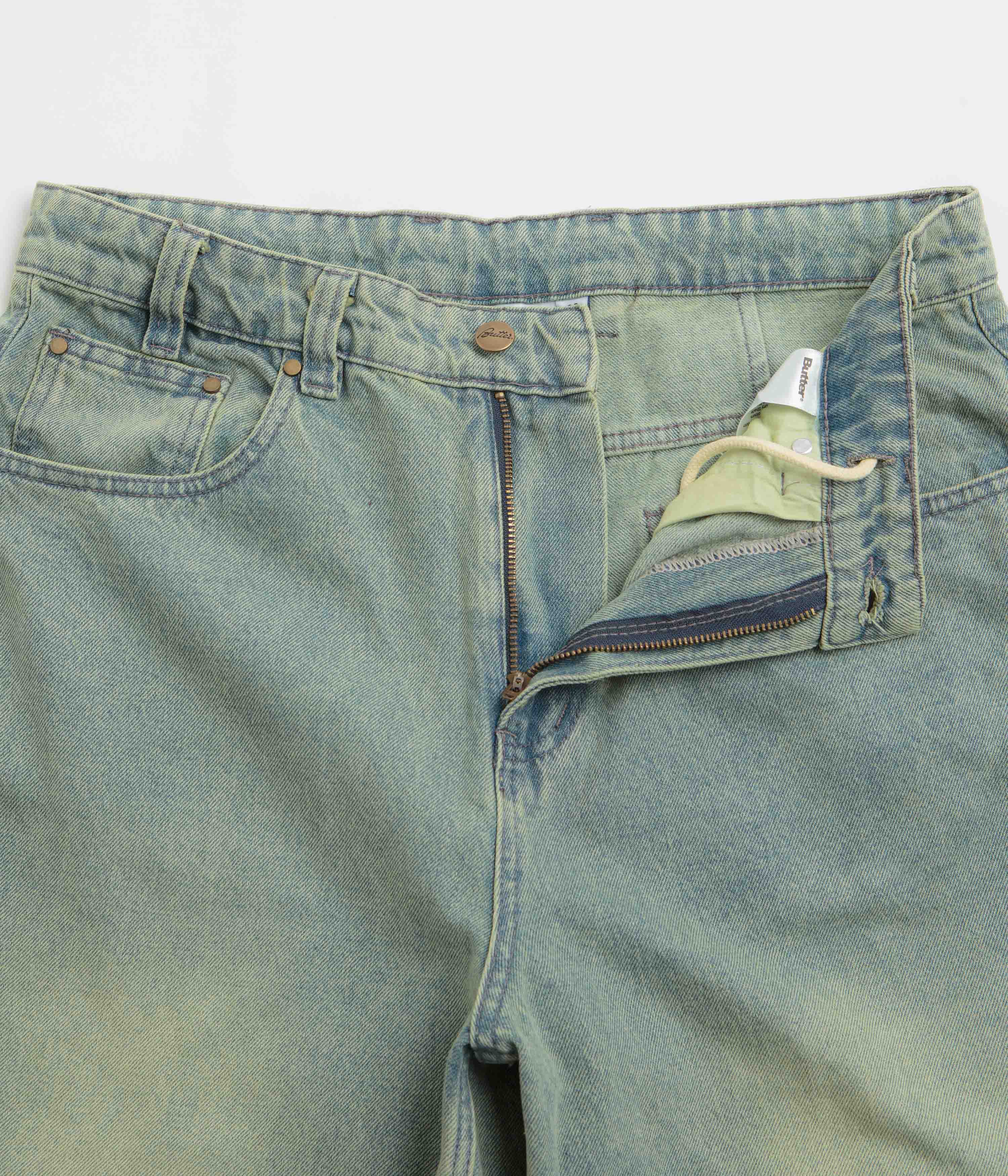 Butter Goods Wide Cut Jeans - Tinted Blue Wash - Image 6