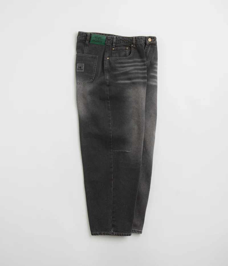 Butter Goods Wide Cut Jeans - Washed Black - Image 2