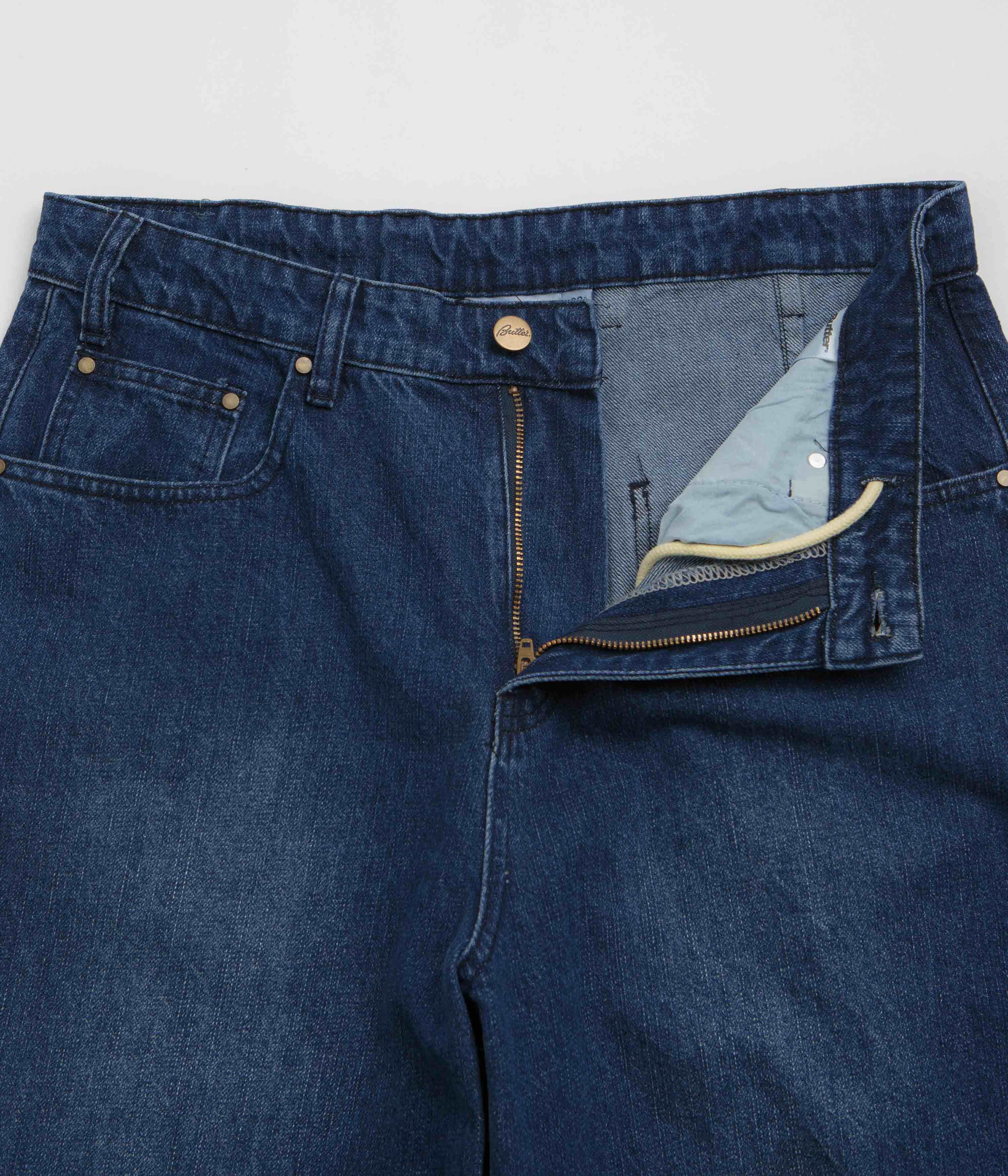 Butter Goods Wide Cut Jeans - Washed Slub Blue - Image 6