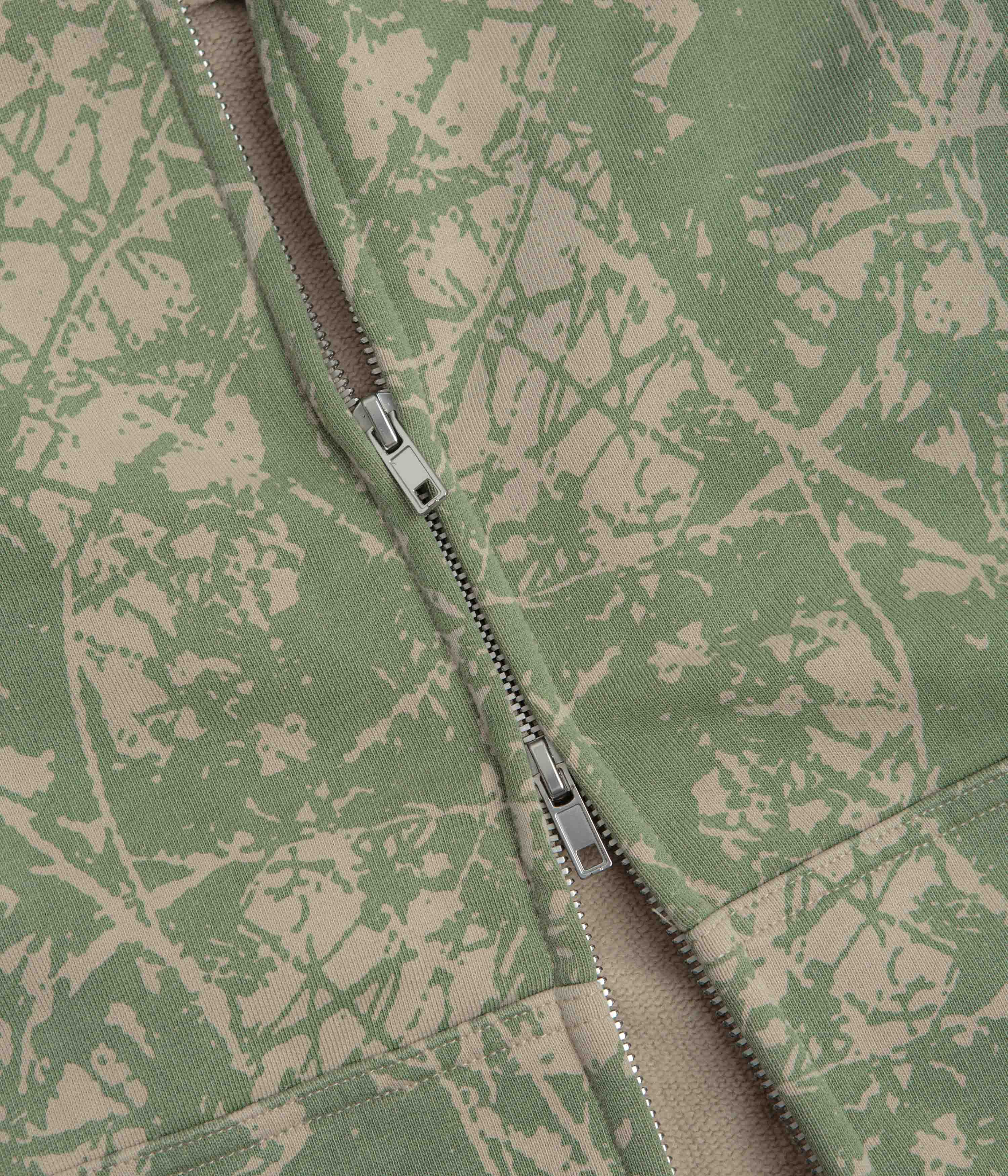 Butter Goods Woods Camo Zip-Thru Hoodie - Washed Sage - Image 3