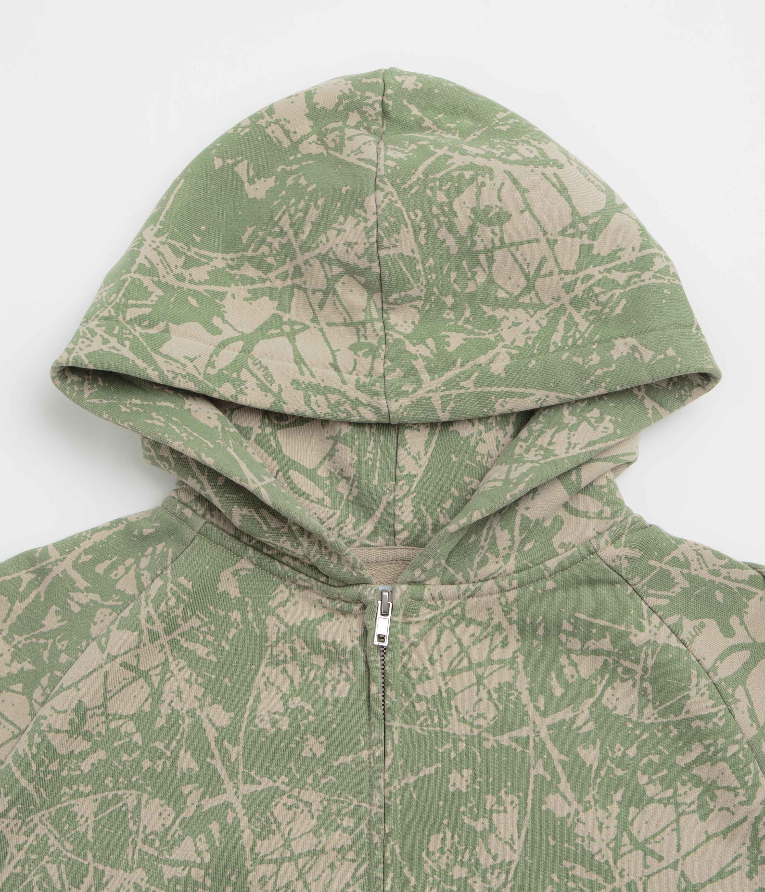 Butter Goods Woods Camo Zip-Thru Hoodie - Washed Sage - Image 4