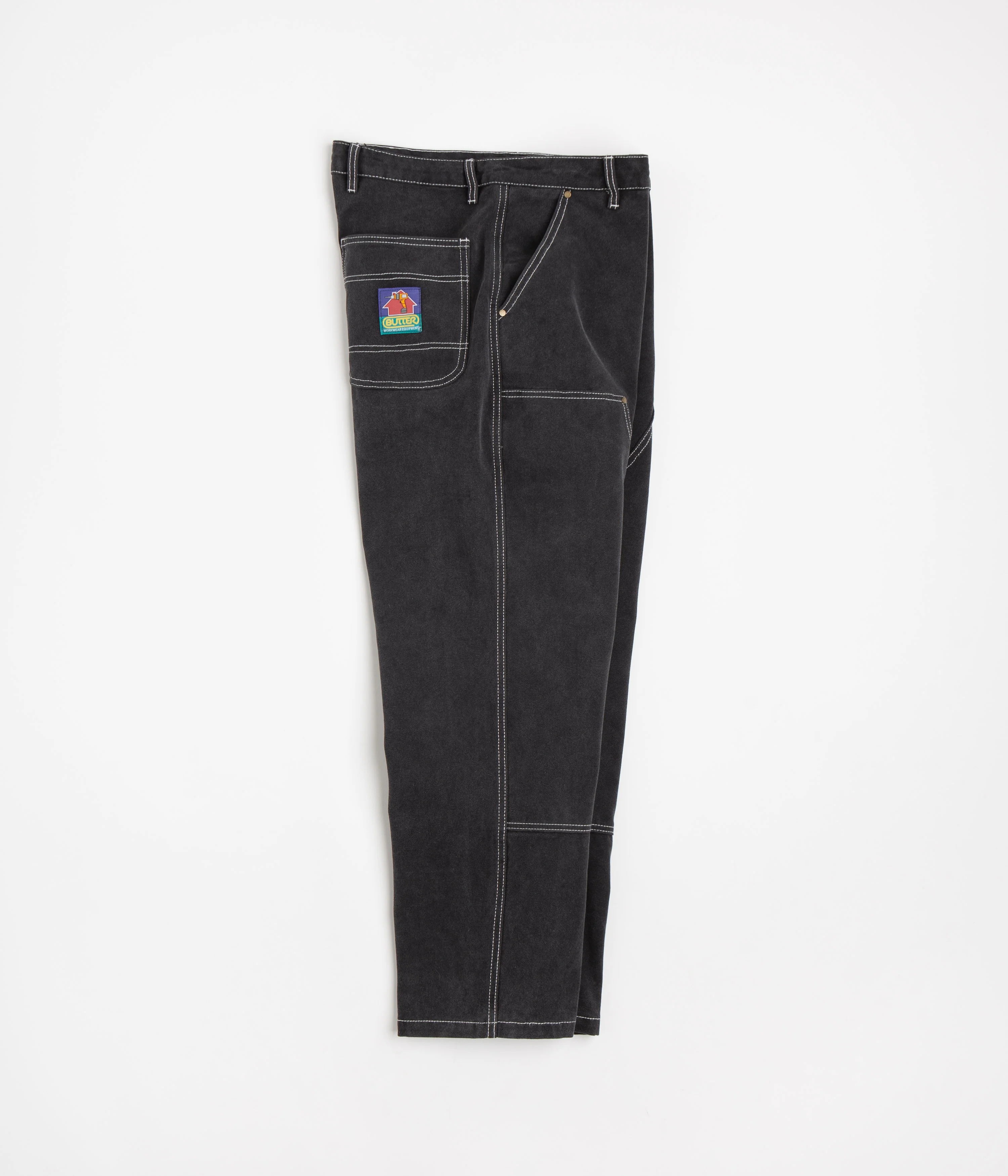 Butter Goods Work Double Knee Pants - Washed Black - Image 2