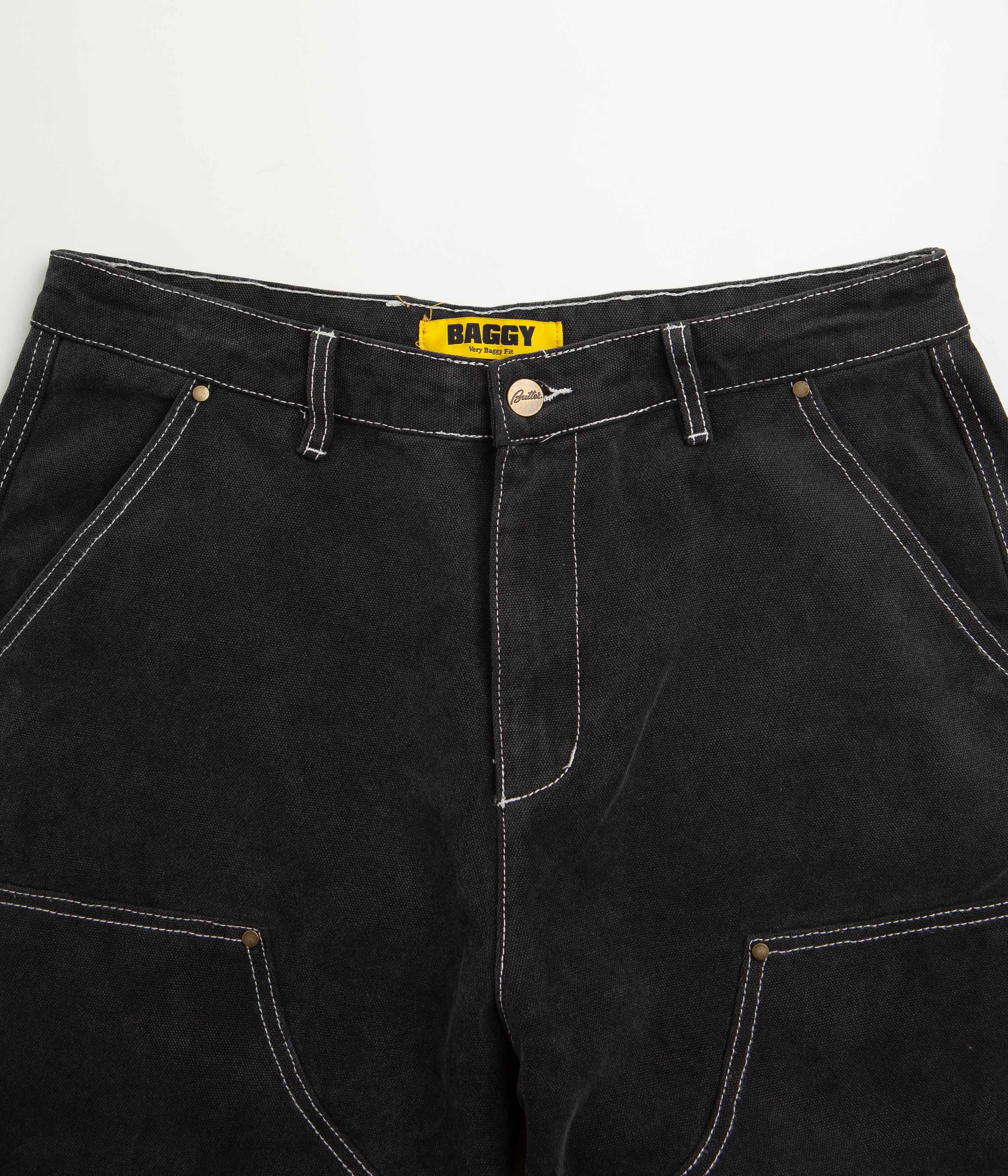 Butter Goods Work Double Knee Pants - Washed Black - Image 4