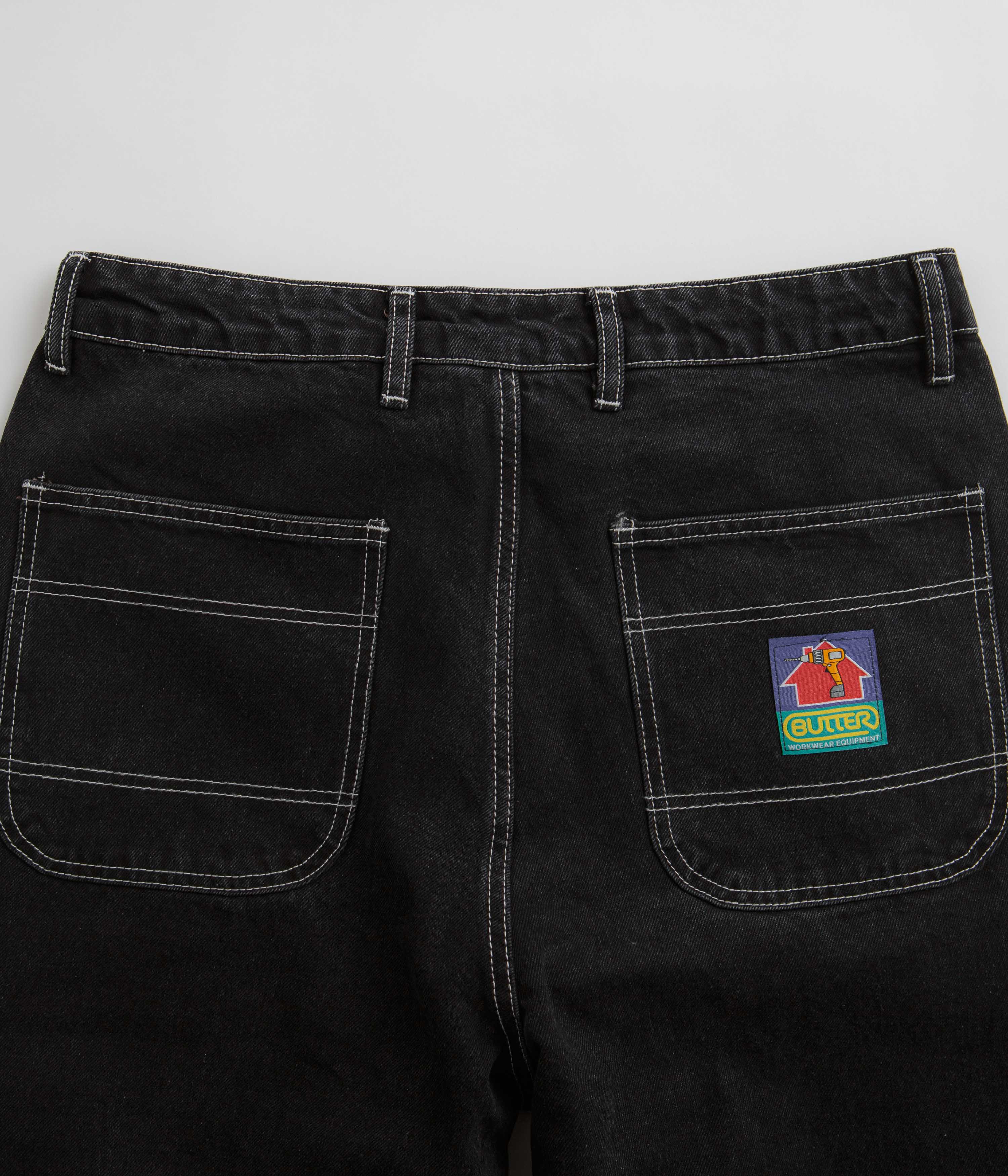 Butter Goods Work Double Knee Pants - Washed Black / Black - Image 6