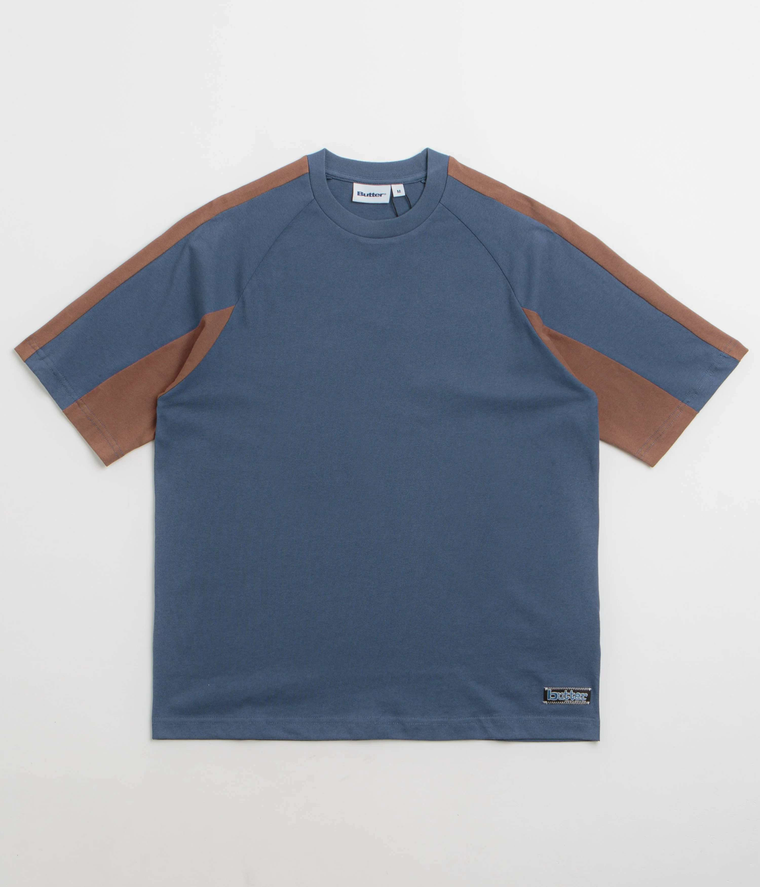 Butter Goods Worldwide Panelled T-Shirt - Denim