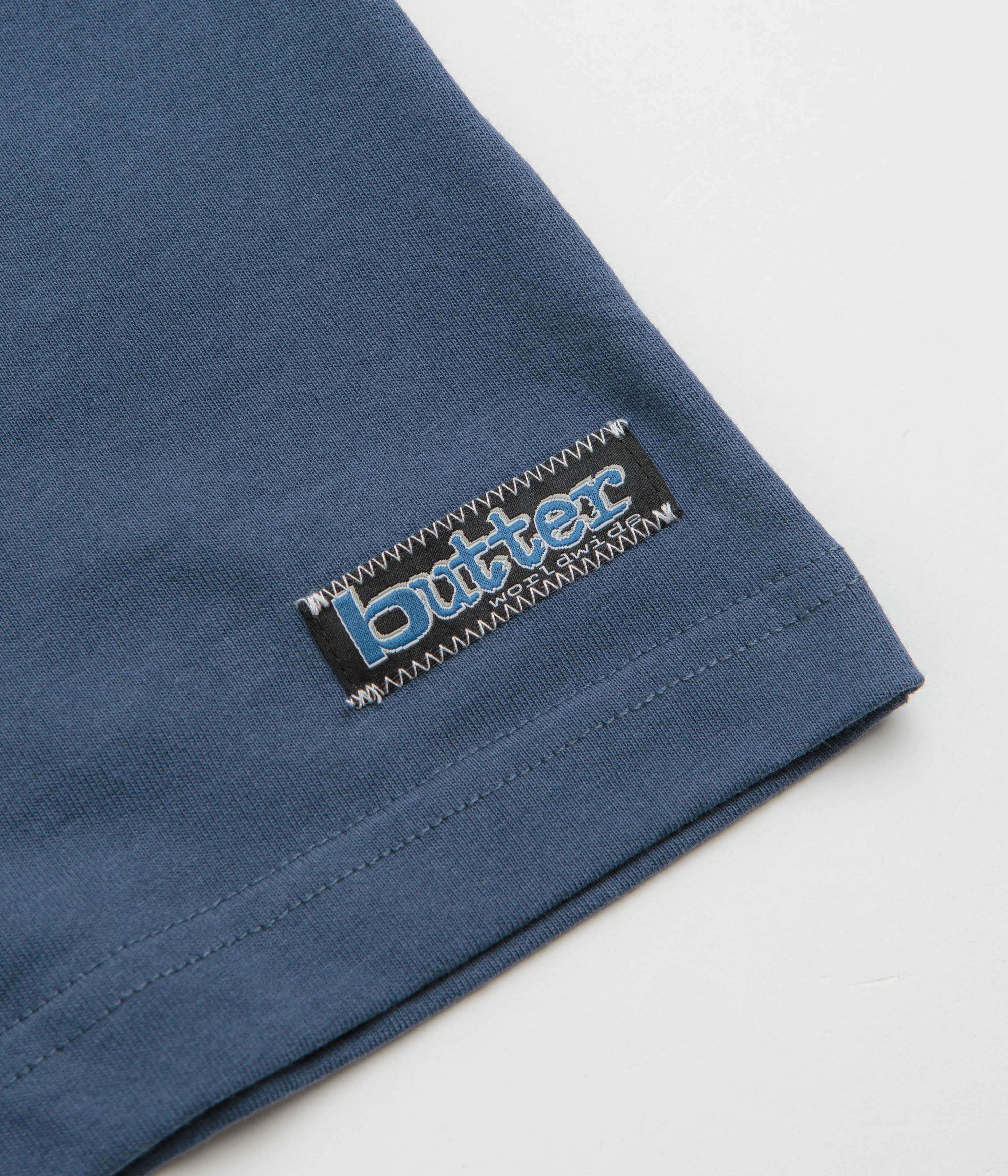 Butter Goods Worldwide Panelled T-Shirt - Denim - Image 3