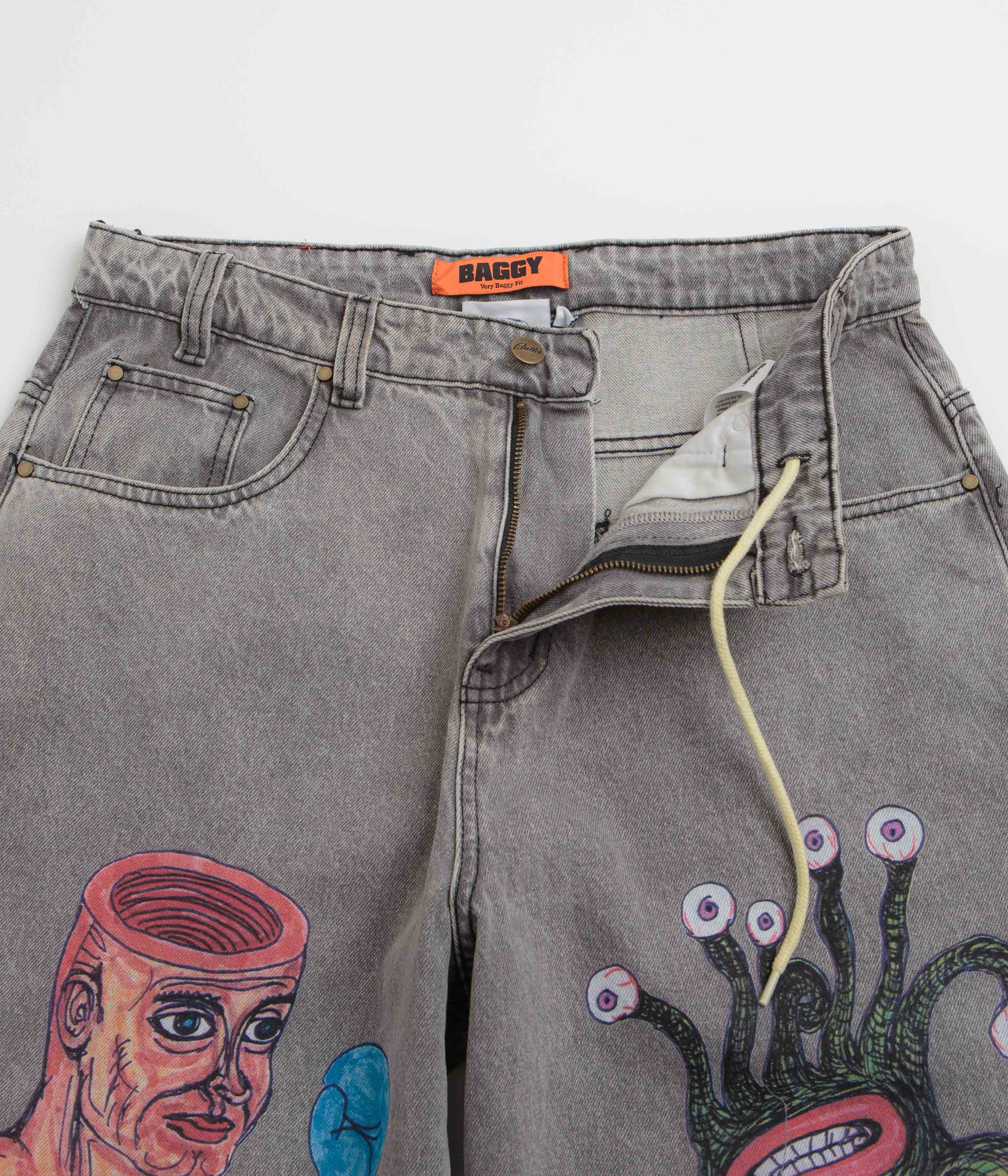 Butter Goods x Daniel Johnston Boxing Jeans - Washed Grey - Image 8
